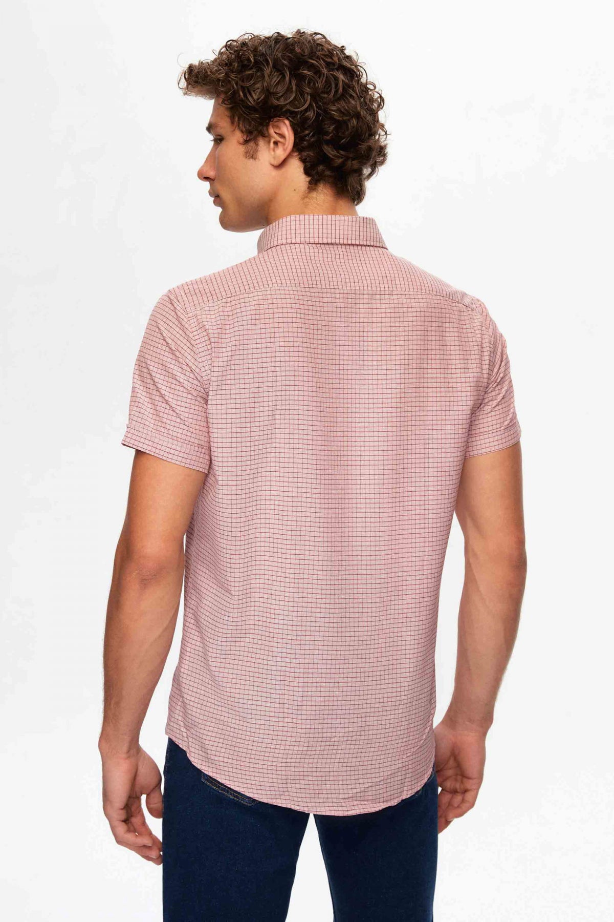 Ds Damat Slim Fit Plaid Shirt  - Burgundy