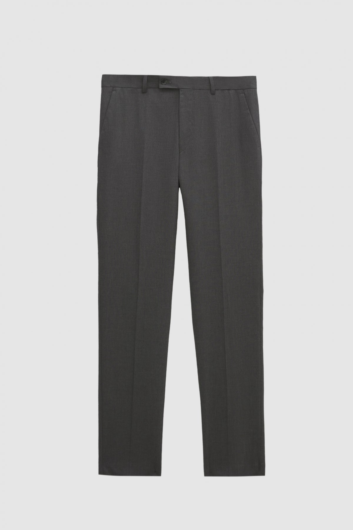 Ds Damat Slim Fit Plain Mono Collar Double Vent Lined Suit  - Gray