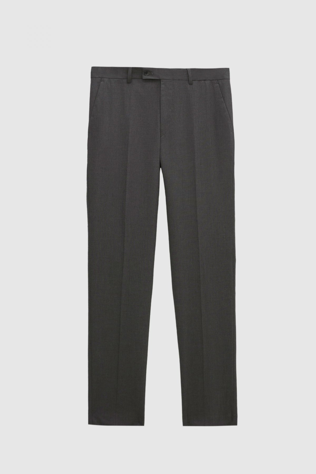 Ds Damat Slim Fit Plain Mono Collar Double Vent Lined Suit  - Gray