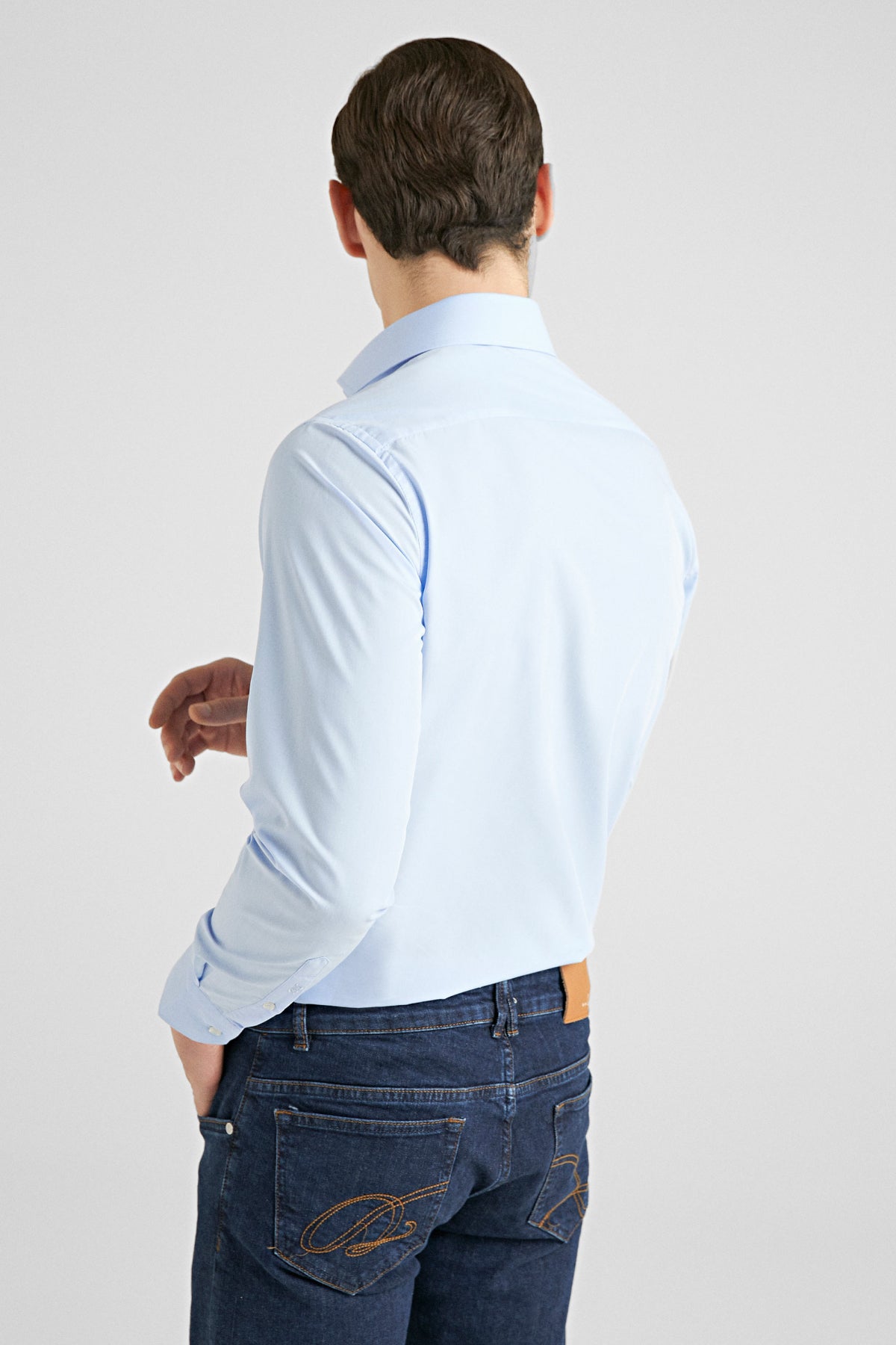 Ds Damat Slim Fit Plain Nano Care Shirt  - Blue
