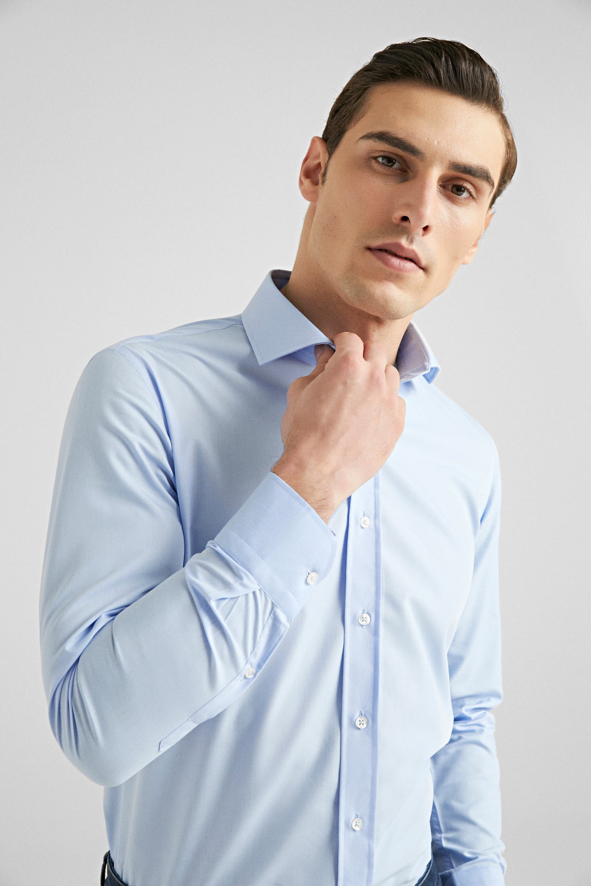 Ds Damat Slim Fit Plain Nano Care Shirt  - Blue