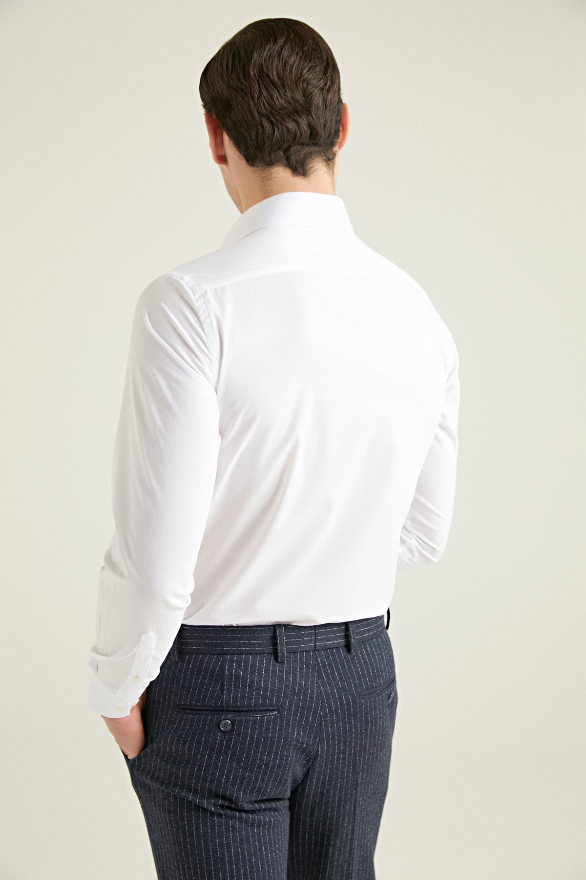 Ds Damat Slim Fit Plain Nano Care Shirt  - White