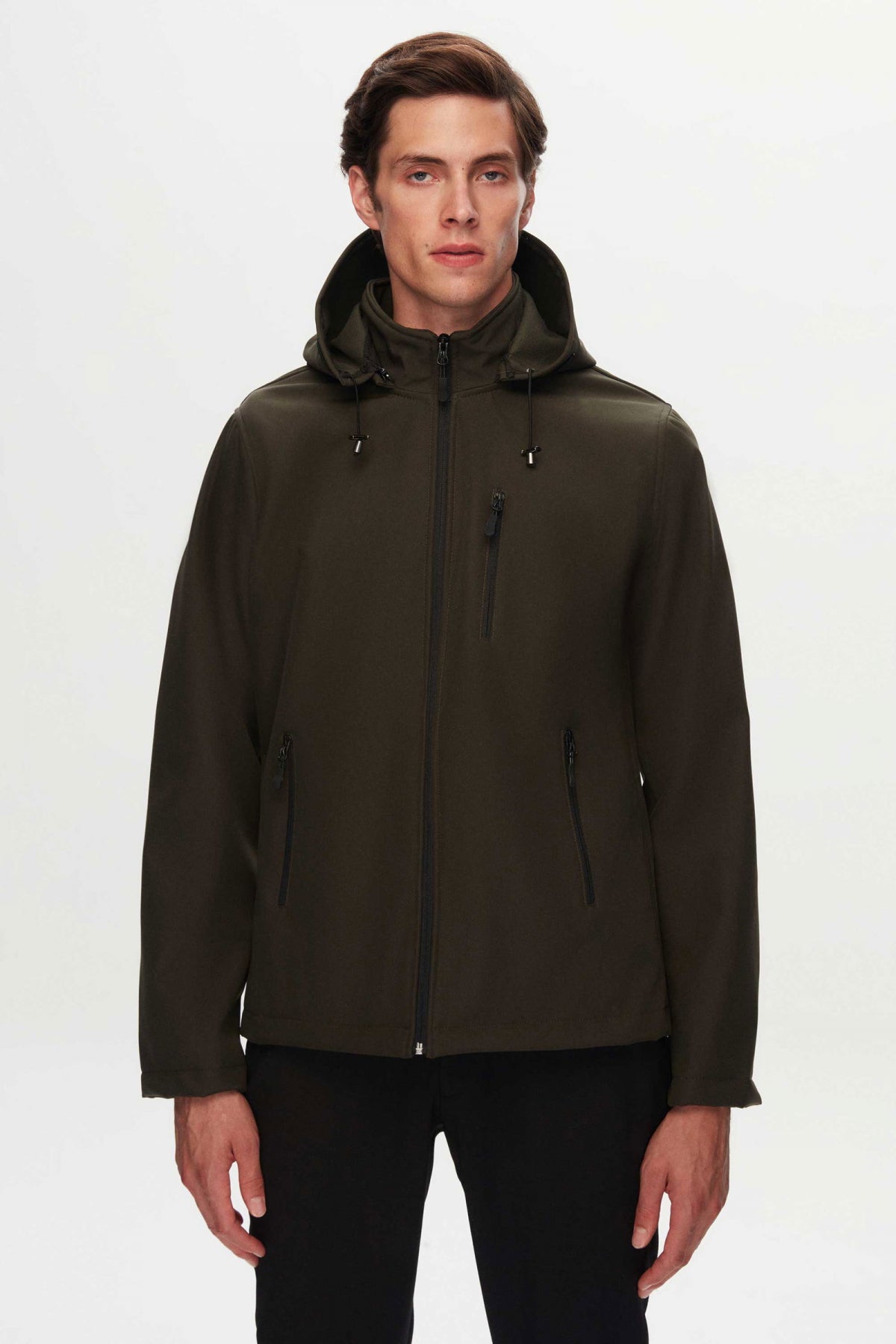 Ds Damat Slim Fit Removable Hood Polar-Lined Scuba Jacket  - Khaki
