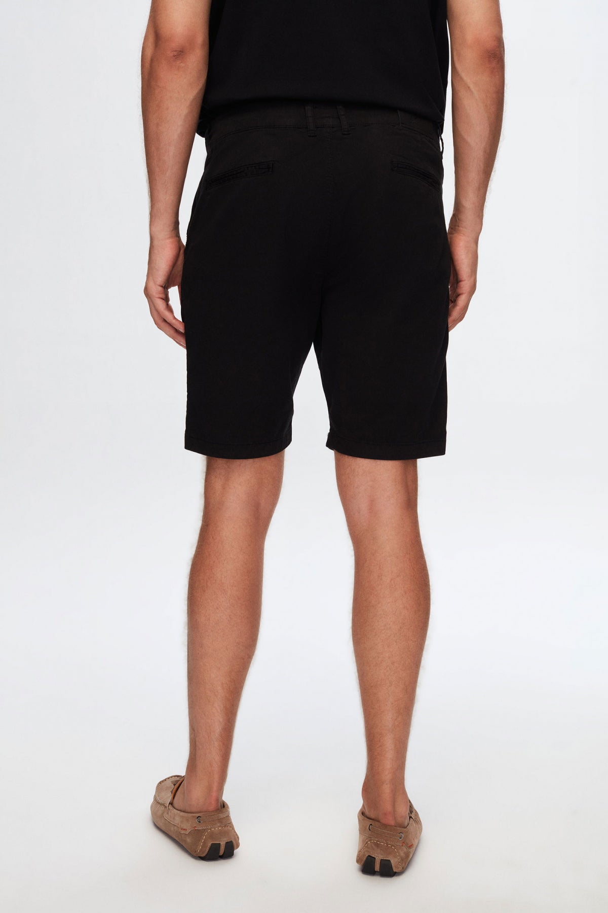 Ds Damat Slim Fit Side Pocket Cotton Chino Shorts  - Black