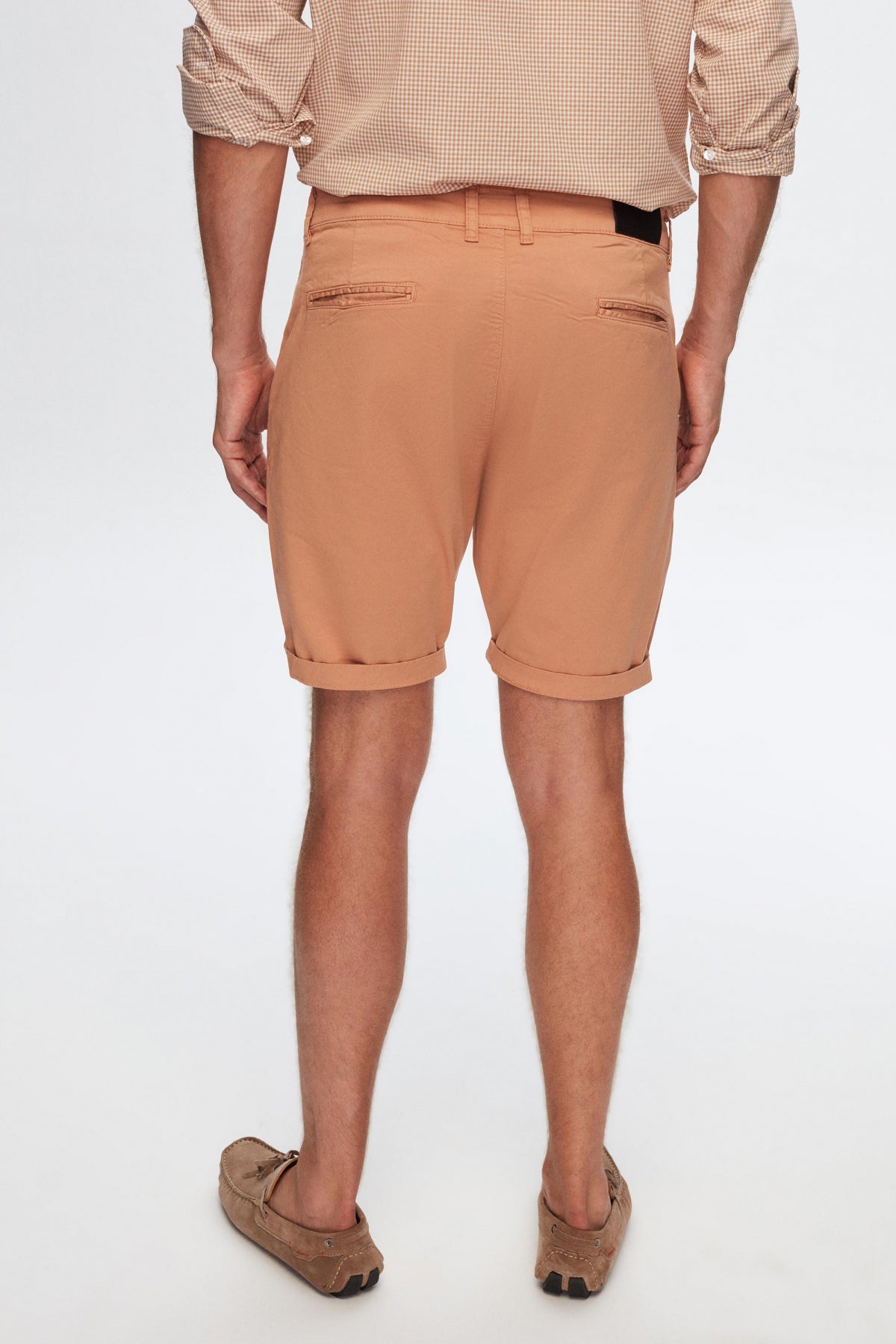 Ds Damat Slim Fit Side Pocket Cotton Chino Shorts  - Camel