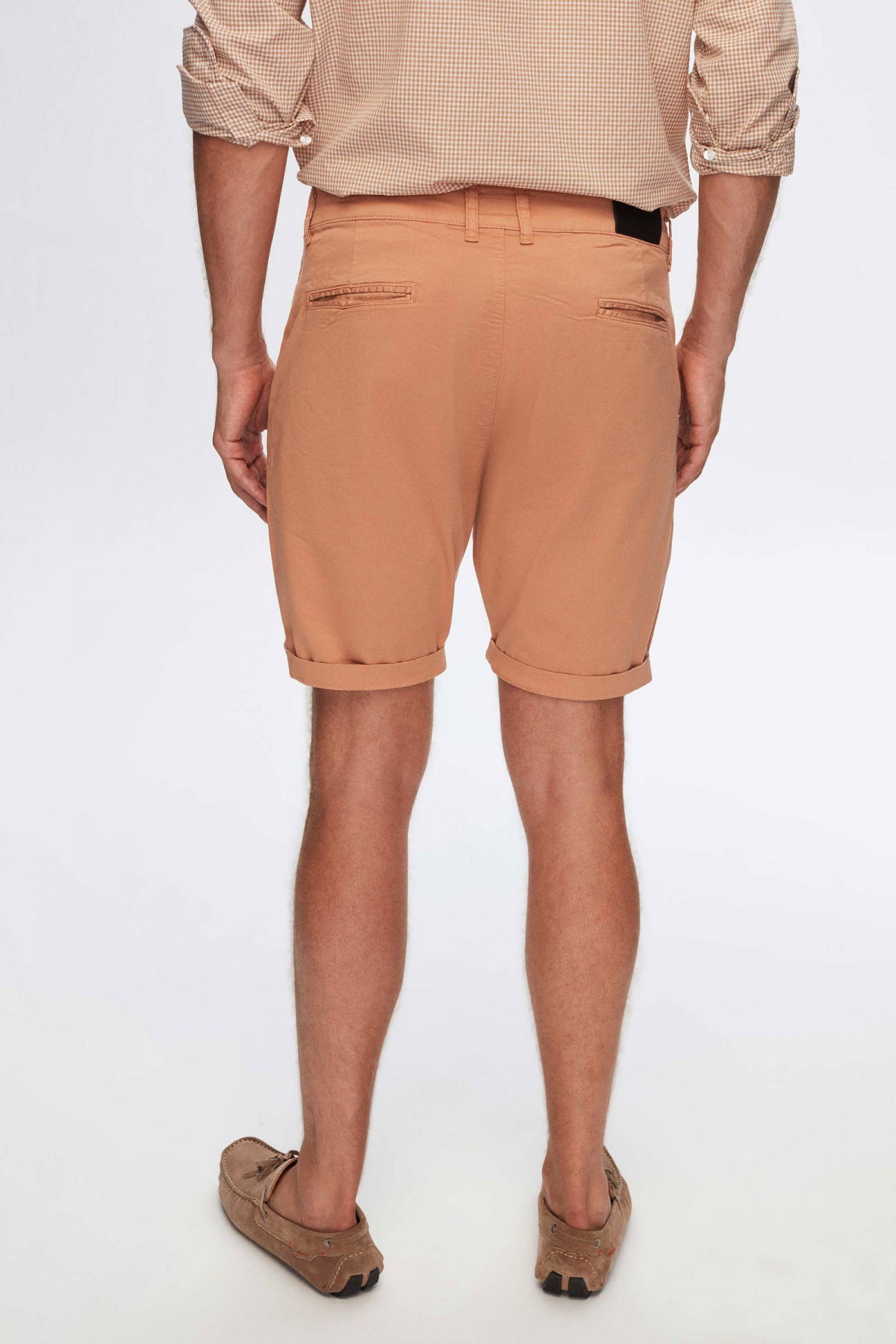 Ds Damat Slim Fit Side Pocket Cotton Chino Shorts  - Camel