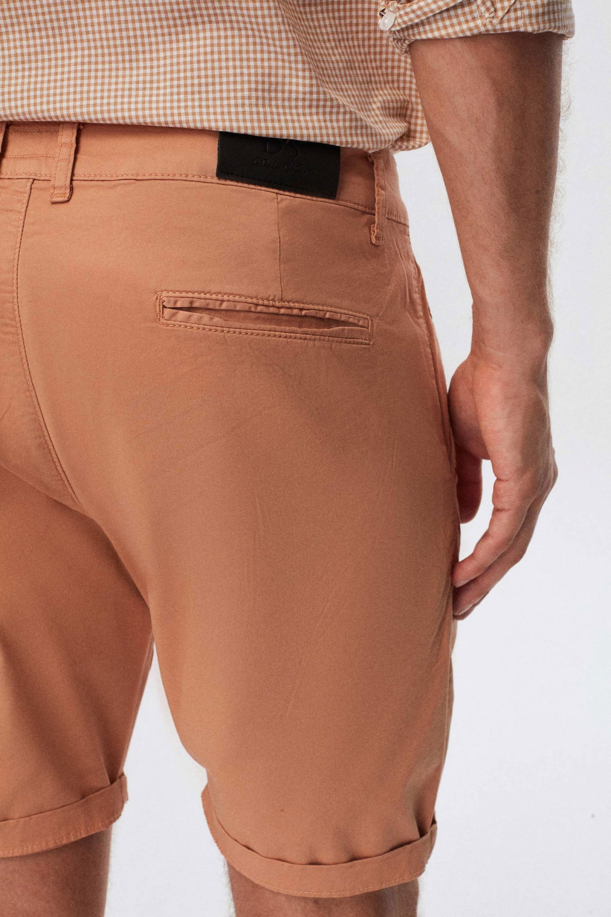 Ds Damat Slim Fit Side Pocket Cotton Chino Shorts  - Camel