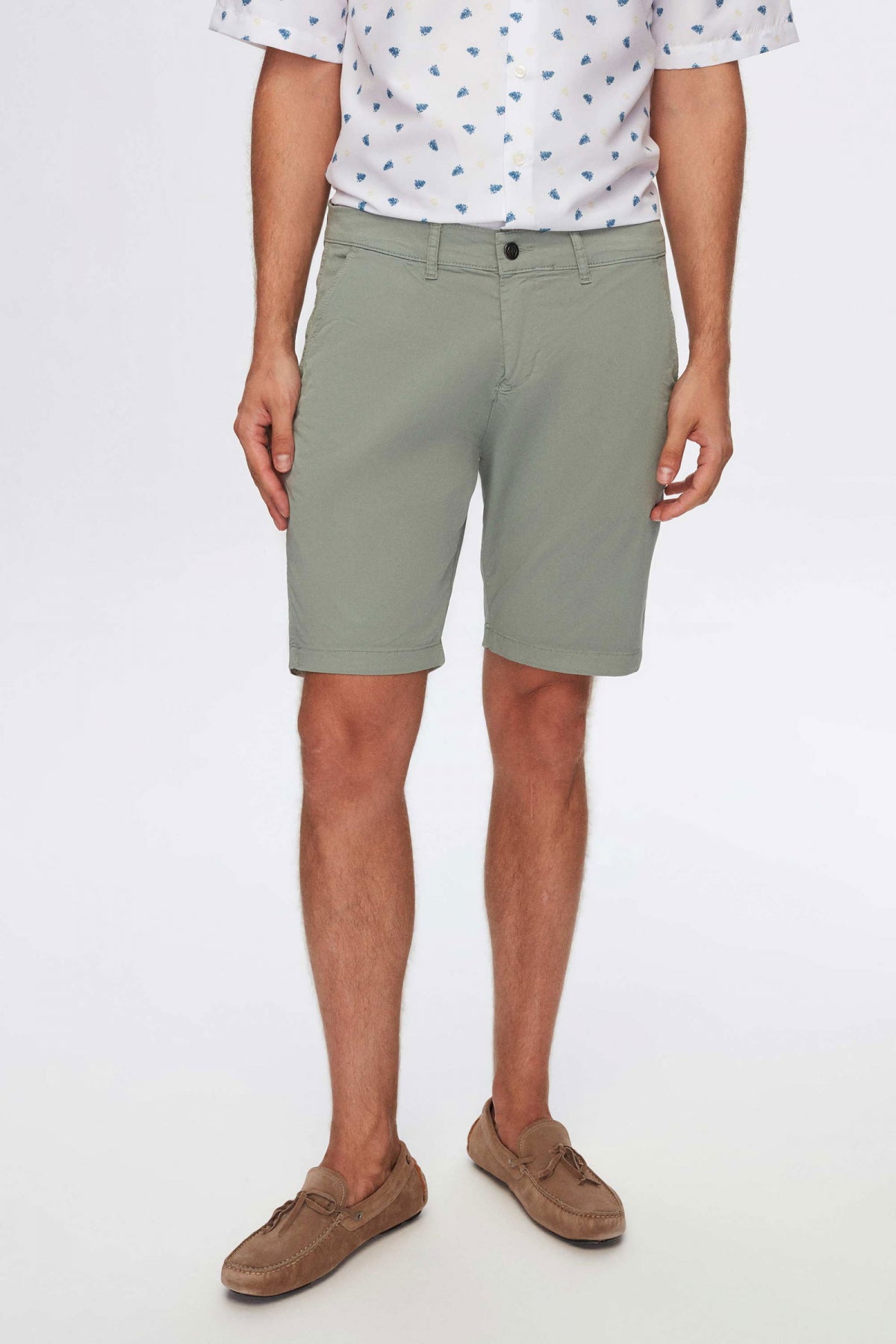 Ds Damat Slim Fit Side Pocket Cotton Chino Shorts  - Mint