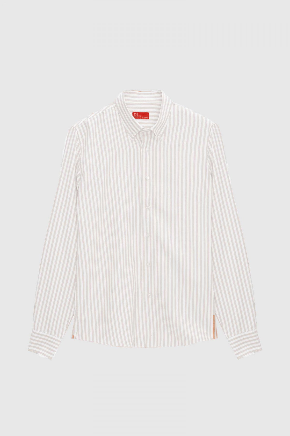 Ds Damat Slim Fit Striped Shirt  - Beige