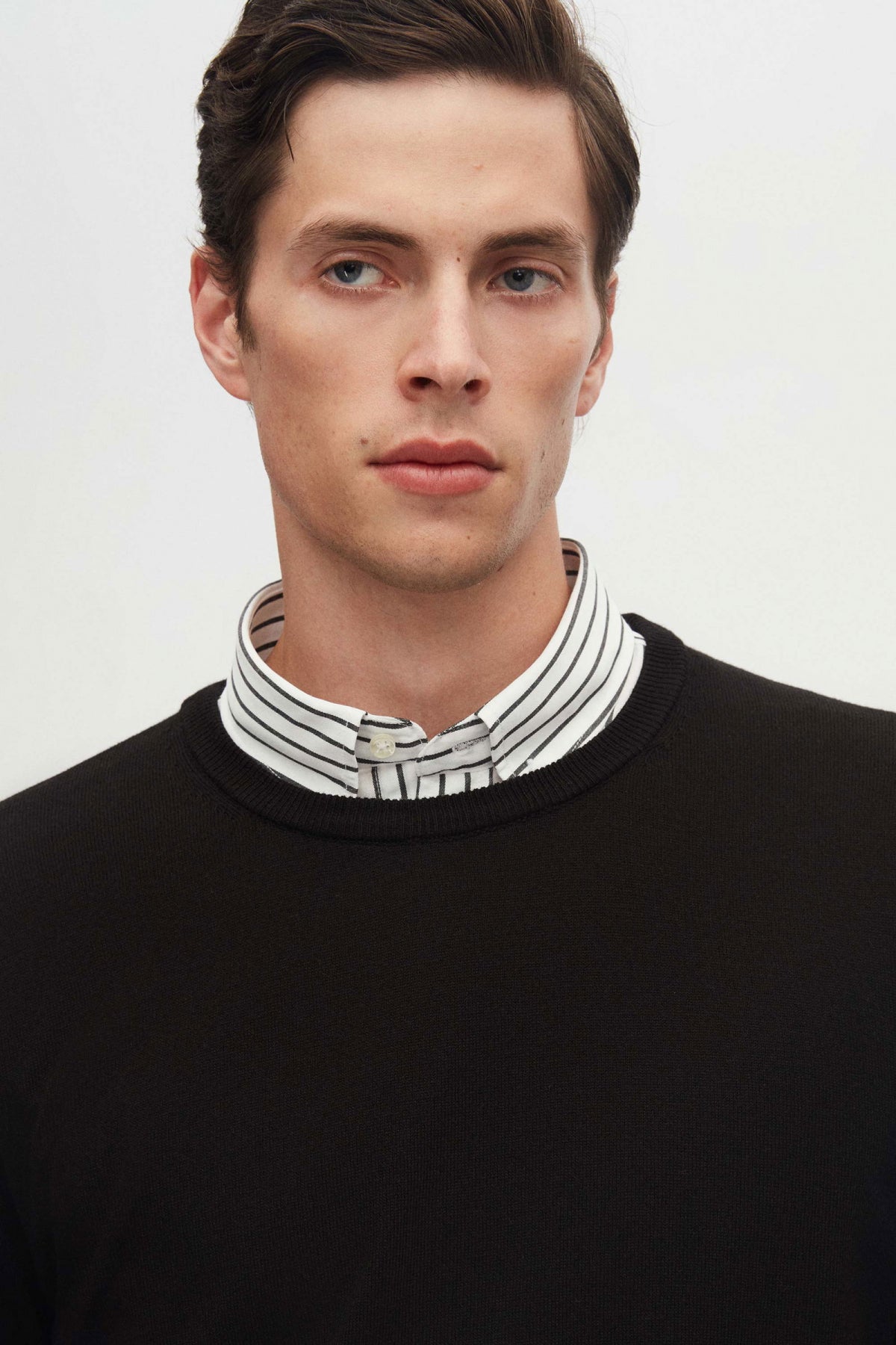 Ds Damat Slim Fit Striped Shirt  - Black
