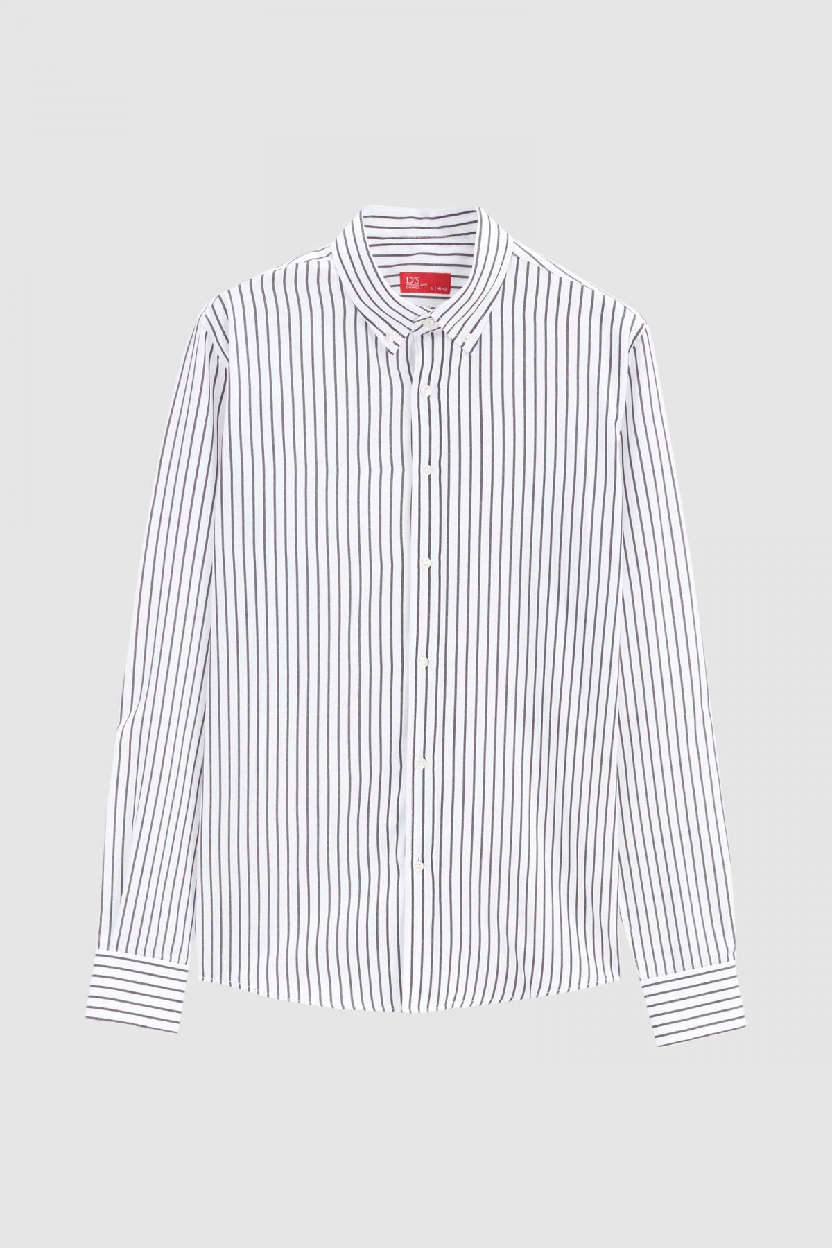 Ds Damat Slim Fit Striped Shirt  - Black