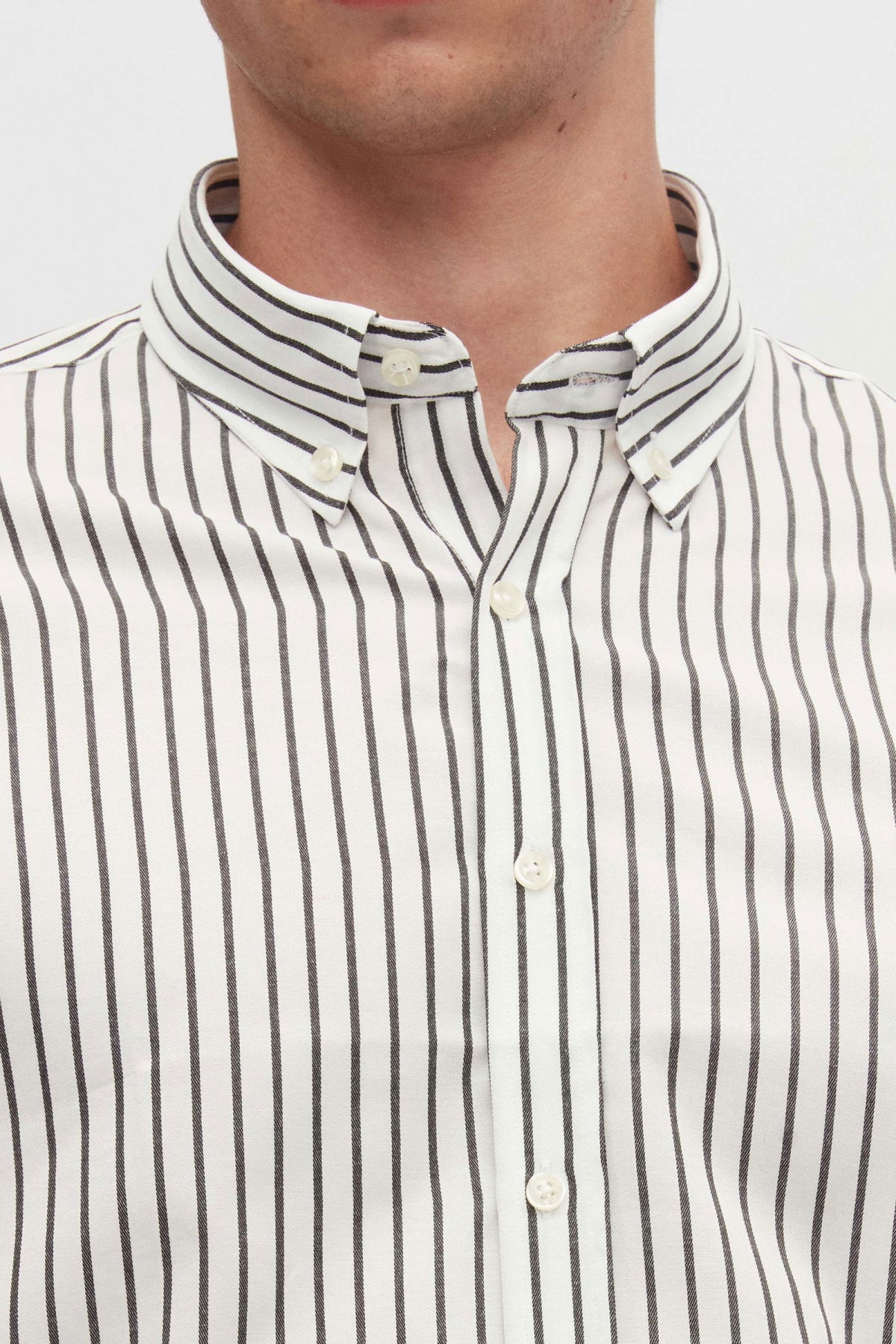 Ds Damat Slim Fit Striped Shirt  - Black