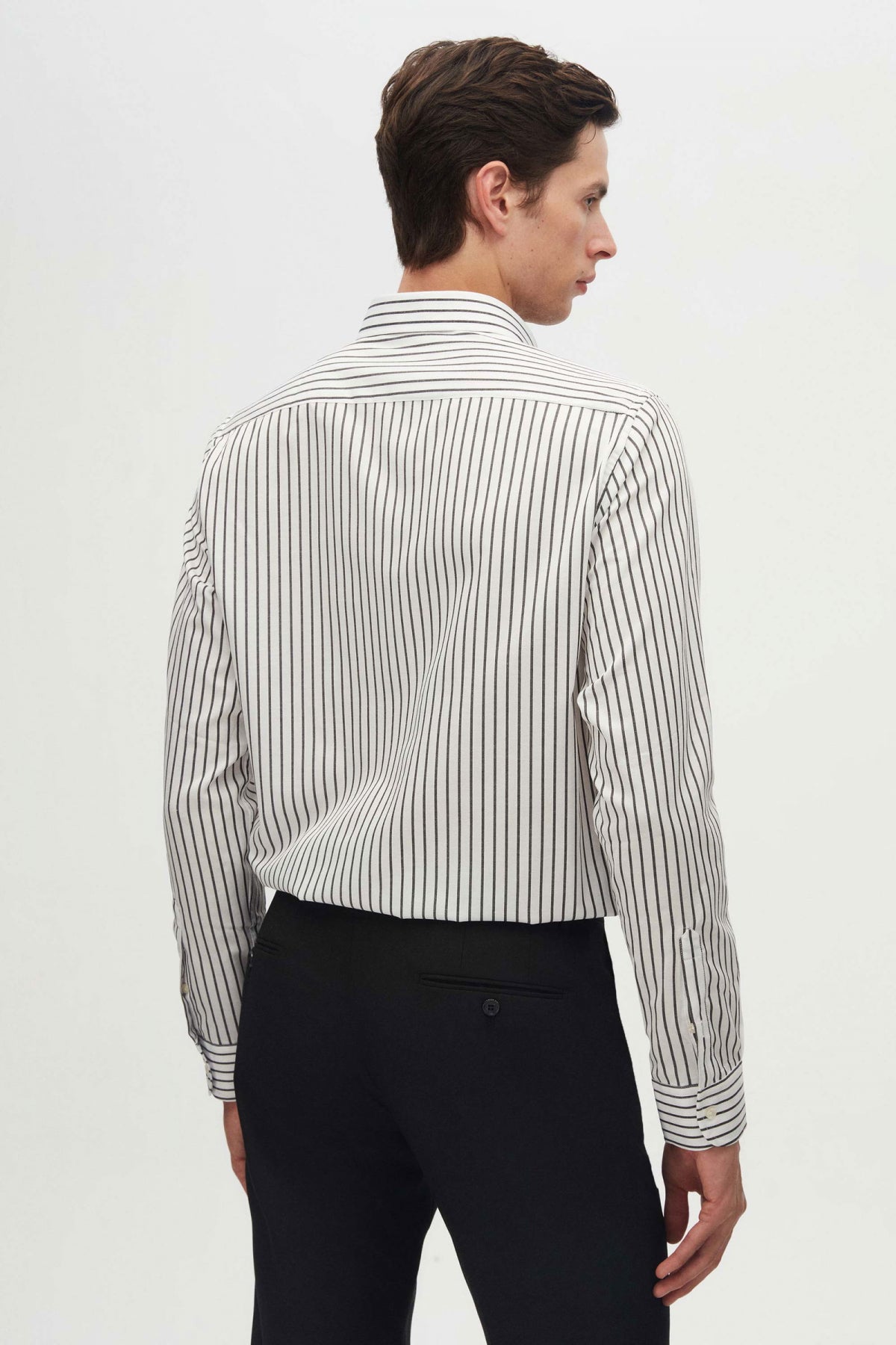 Ds Damat Slim Fit Striped Shirt  - Black