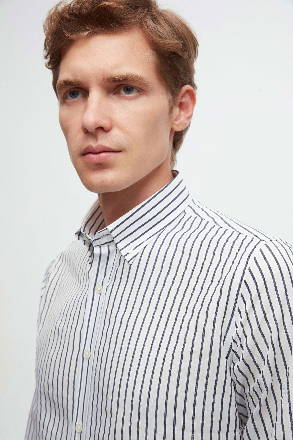 Ds Damat Slim Fit Striped Shirt  - Light Blue