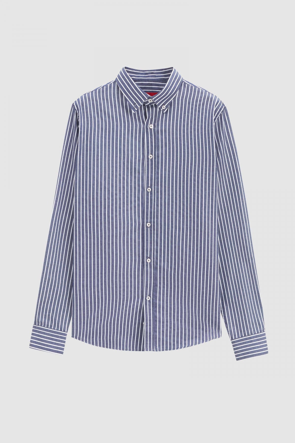 Ds Damat Slim Fit Striped Shirt  - Navy Blue