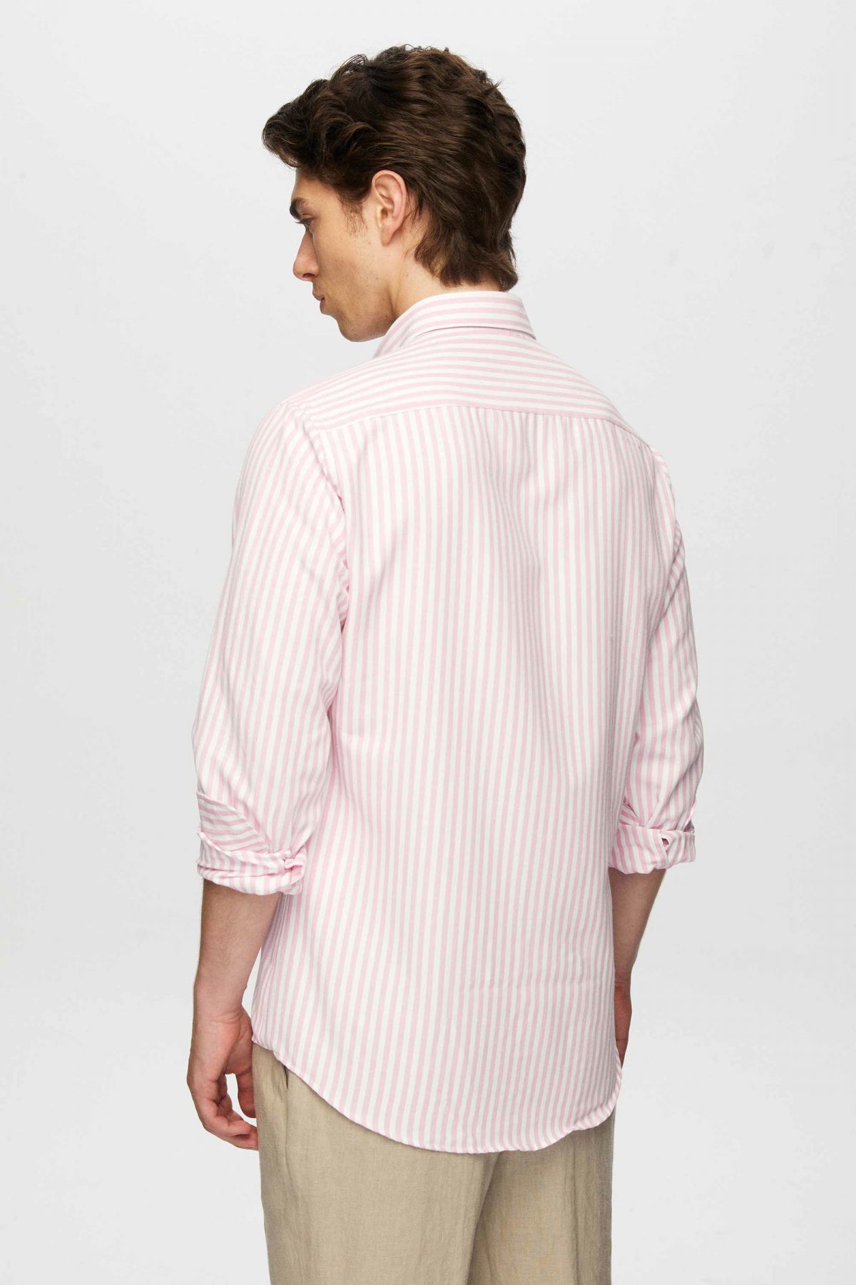 Ds Damat Slim Fit Striped Shirt  - Pink