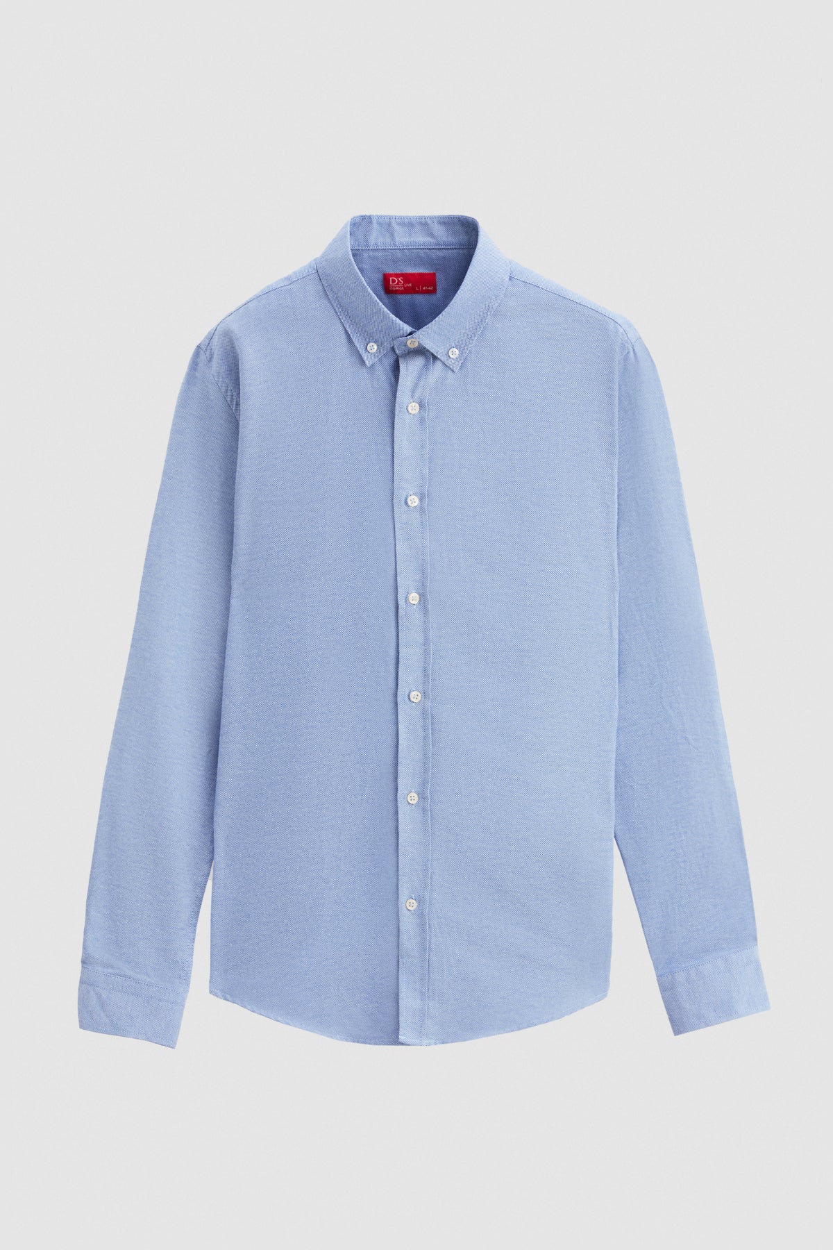 Ds Damat Slim Fit Textured Button-Down Cotton Shirt  - Blue