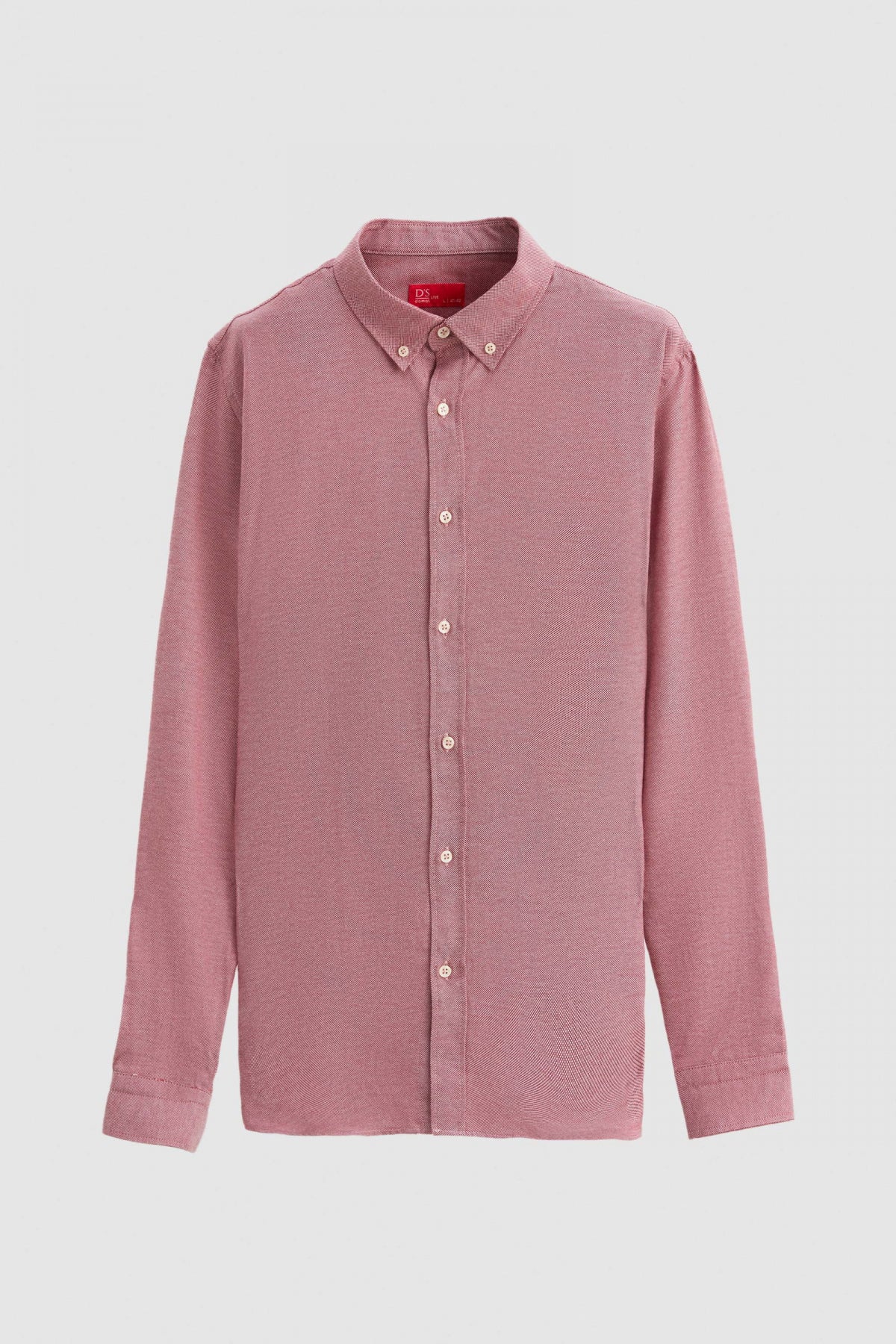 Ds Damat Slim Fit Textured Button-Down Cotton Shirt  - Brick