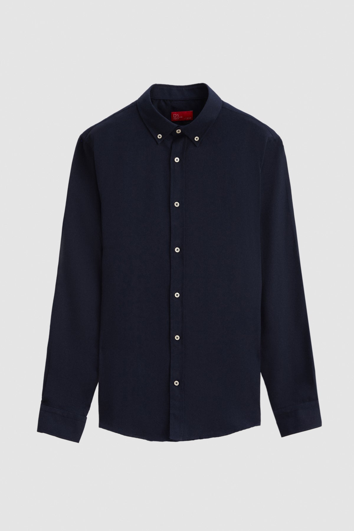 Ds Damat Slim Fit Textured Button-Down Cotton Shirt  - Navy Blue