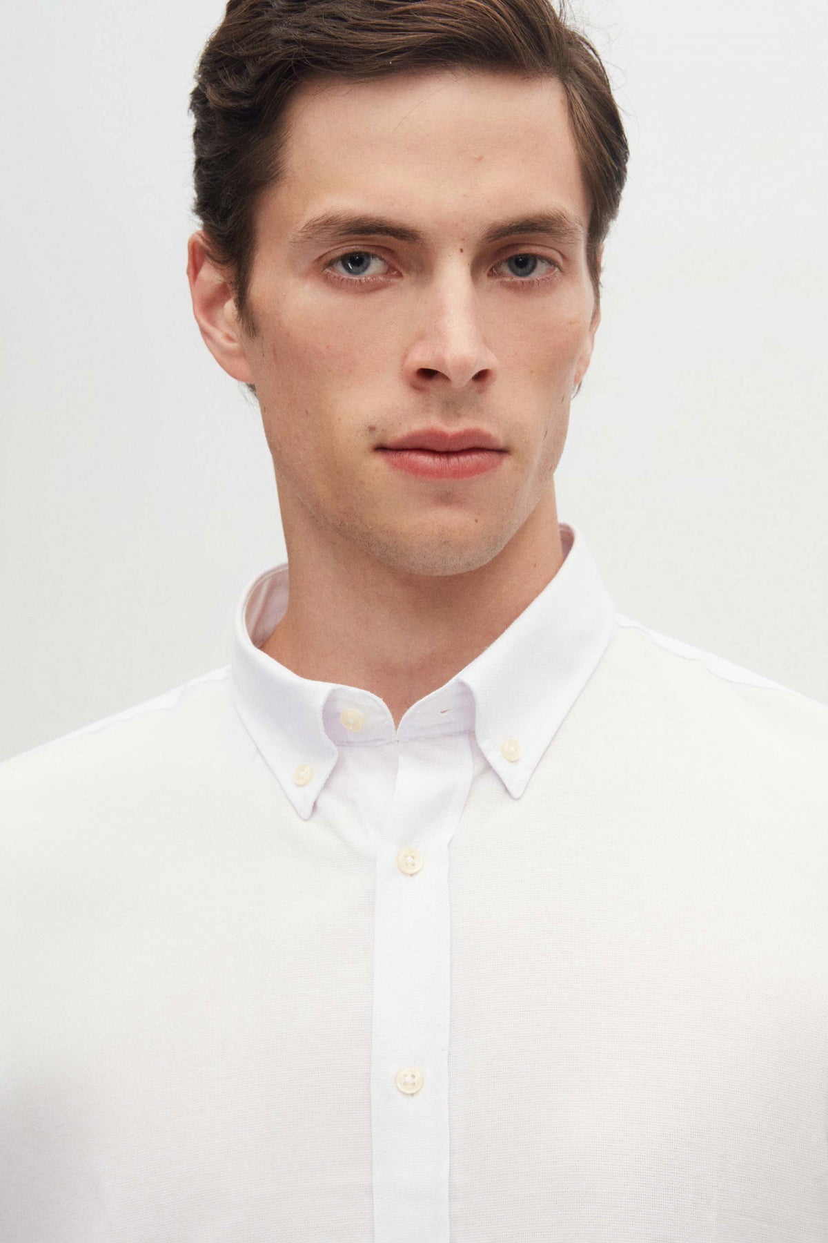 Ds Damat Slim Fit Textured Button-Down Cotton Shirt  - White