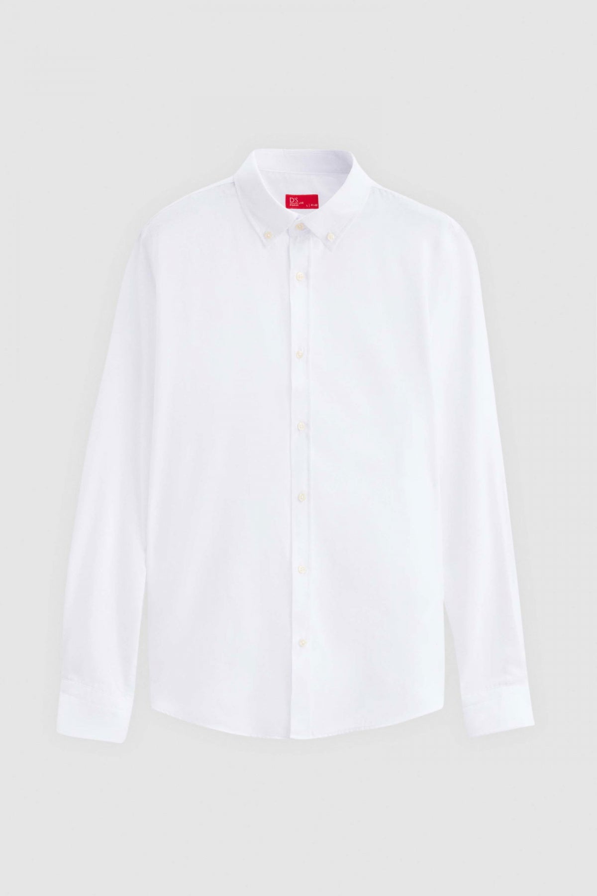 Ds Damat Slim Fit Textured Button-Down Cotton Shirt  - White