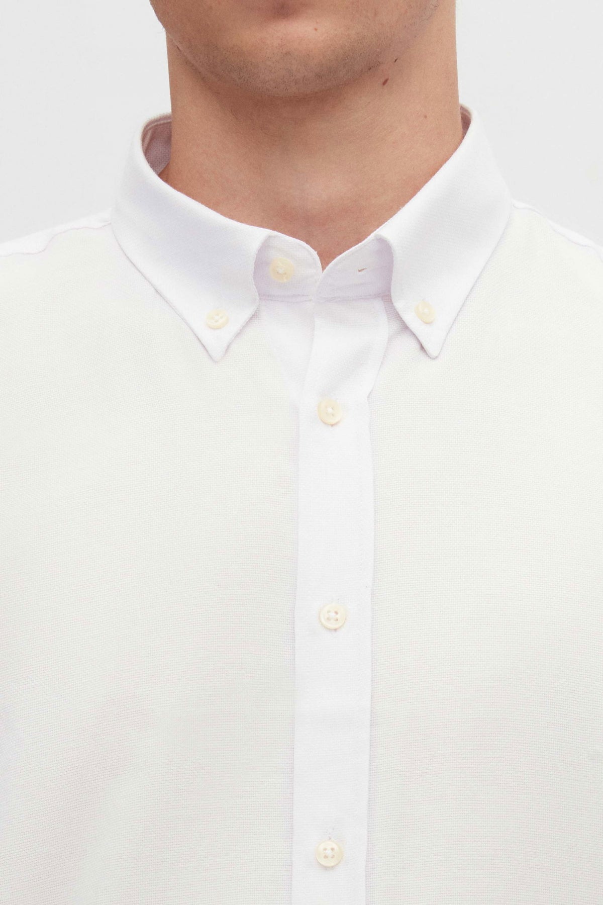 Ds Damat Slim Fit Textured Button-Down Cotton Shirt  - White