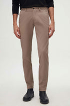Ds Damat Slim Fit Textured Elastic Waist Stretchable Side Pocket Chino Pants  - Beige