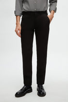 Ds Damat Slim Fit Textured Elastic Waist Stretchable Side Pocket Chino Pants  - Black
