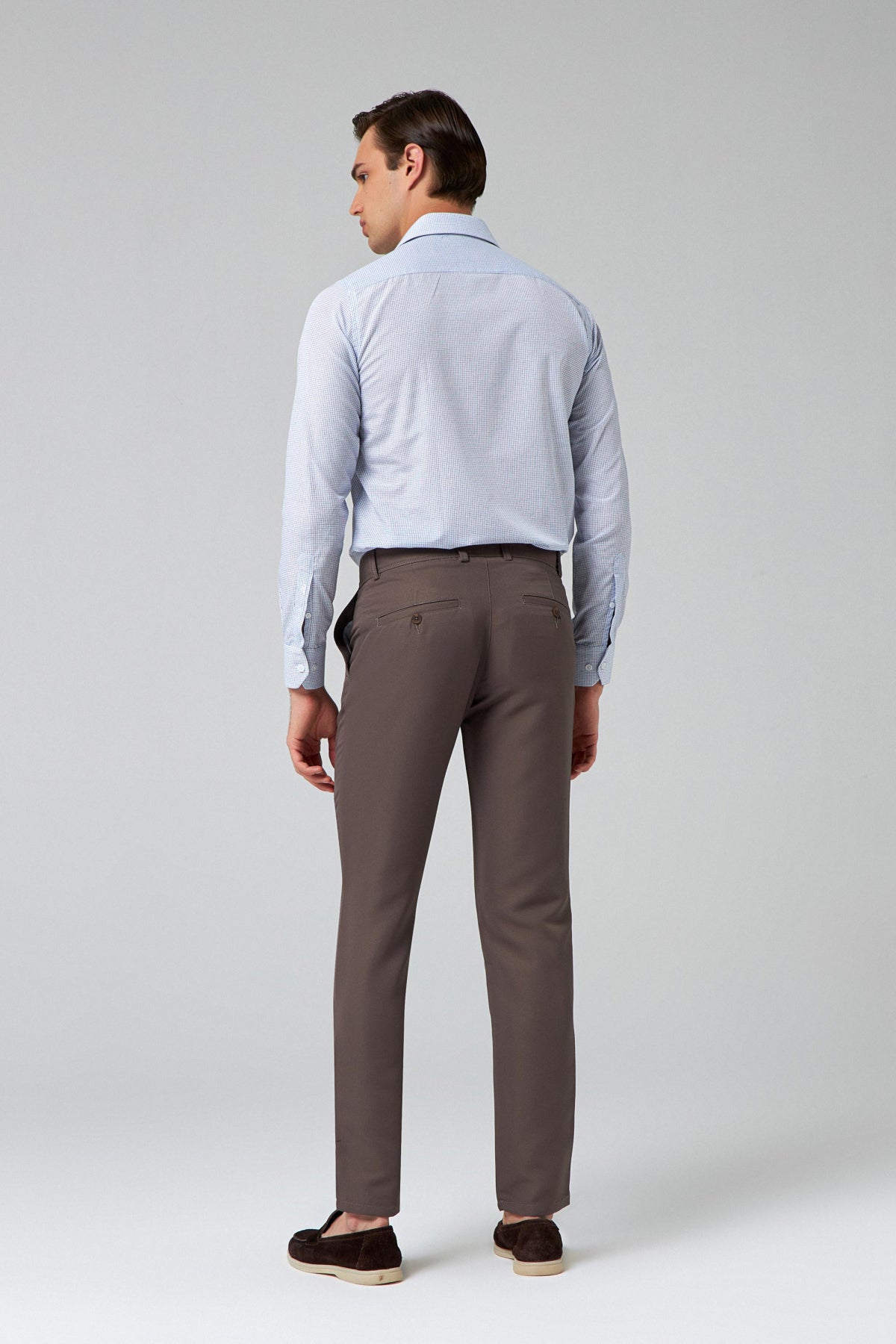 Ds Damat Slim Fit Textured Side Pocket Cotton Chino Pants  - Gray