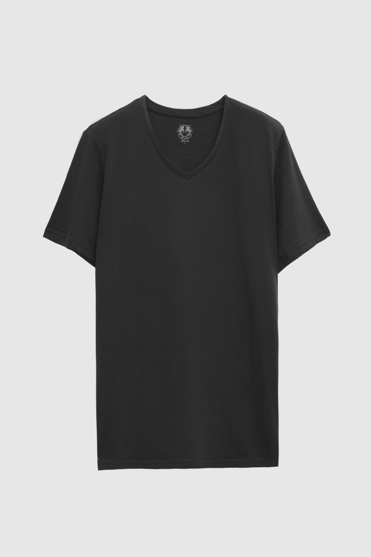 Ds Damat Slim Fit V-Neck 100% Cotton T-Shirt  - Anthracite