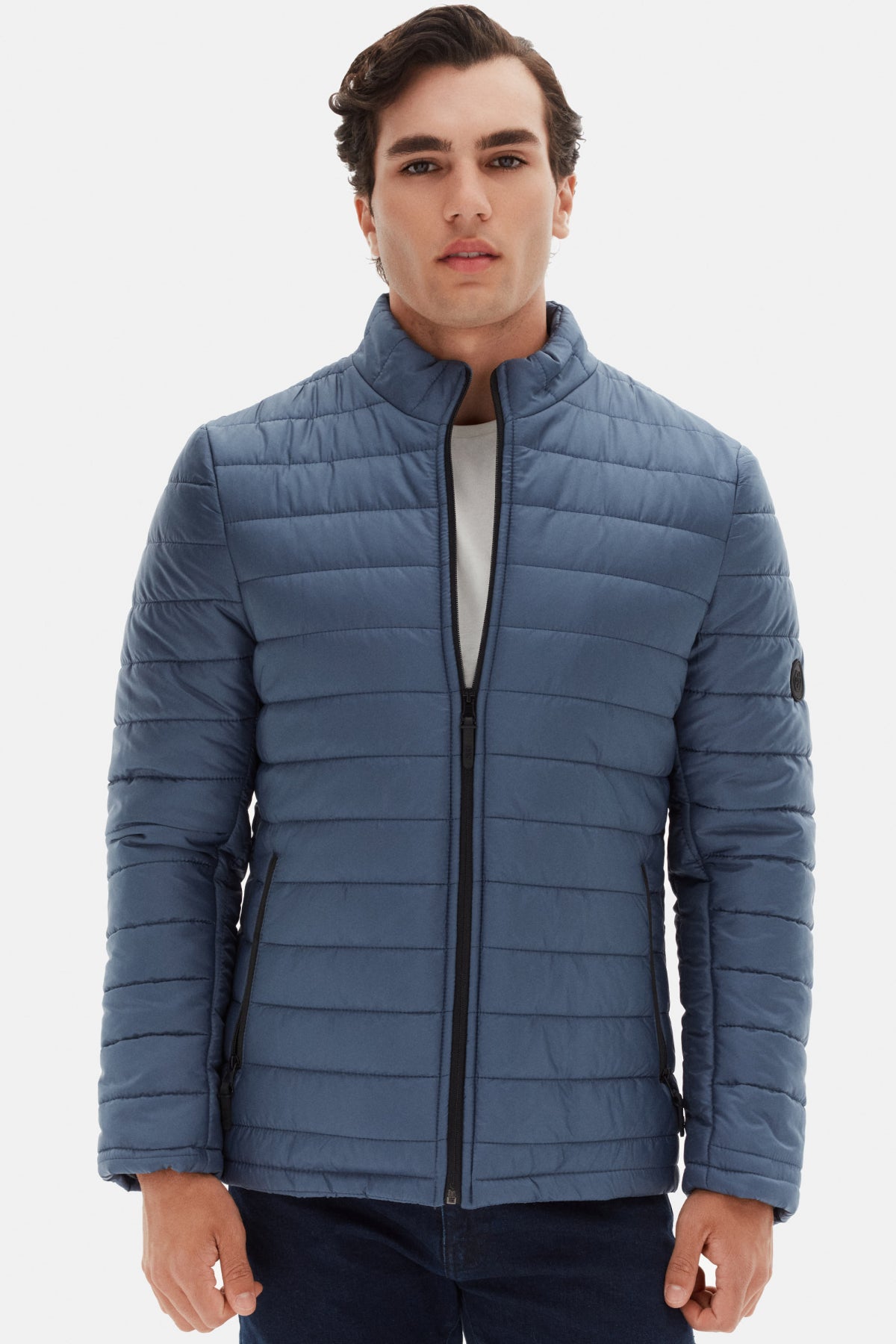 Ds Damat Slim Fit Windproof Fiber-Filled Puffer Jacket  - Blue