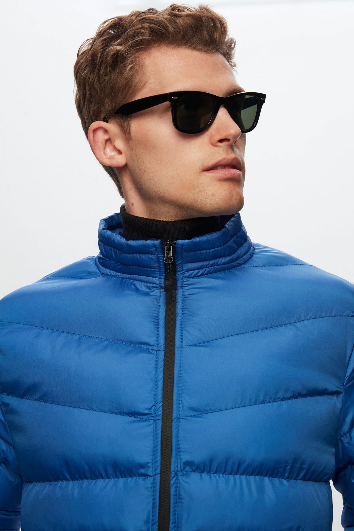 Ds Damat Slim Fit Windproof Fiber-Filled Puffer Jacket  - Blue