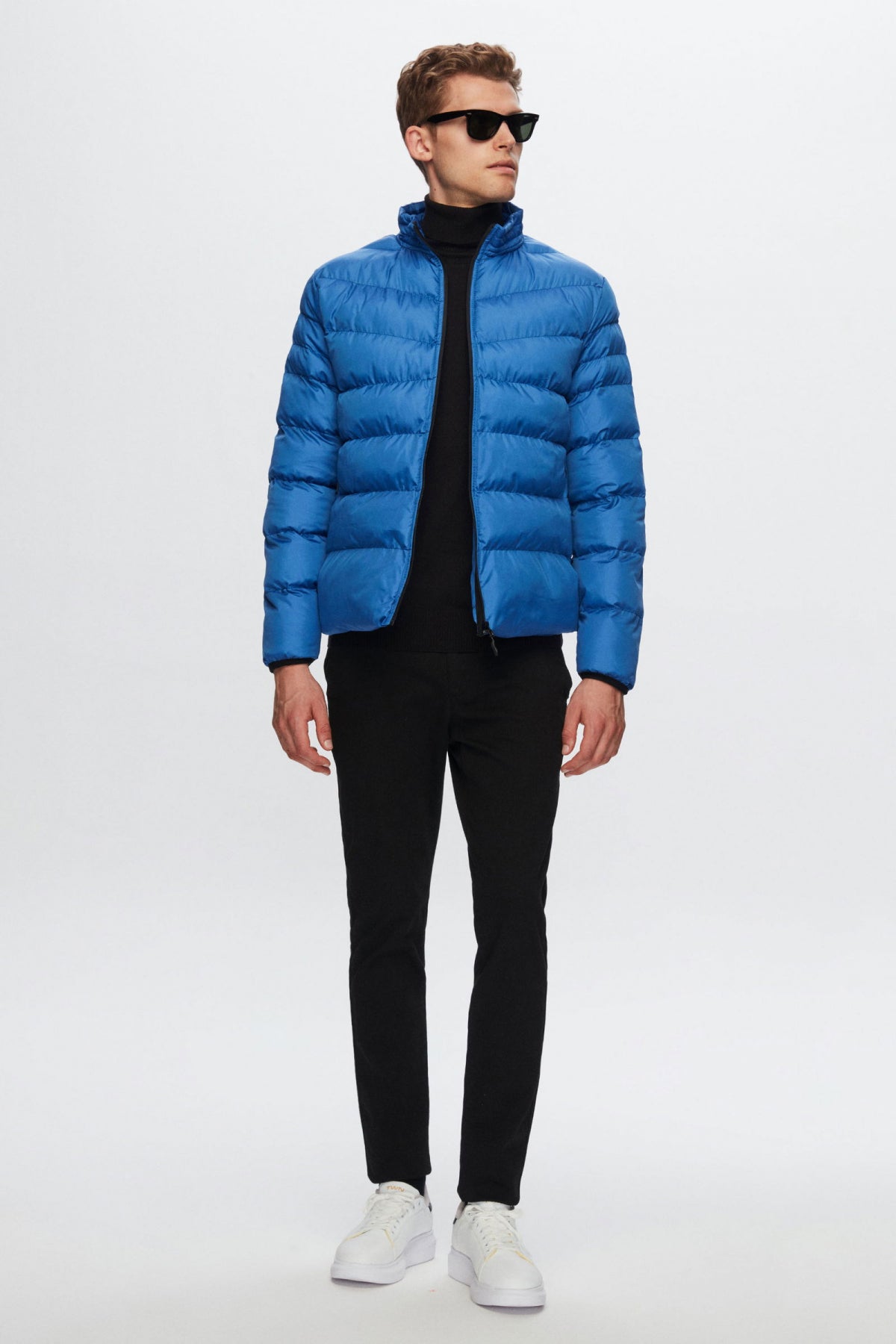 Ds Damat Slim Fit Windproof Fiber-Filled Puffer Jacket  - Blue