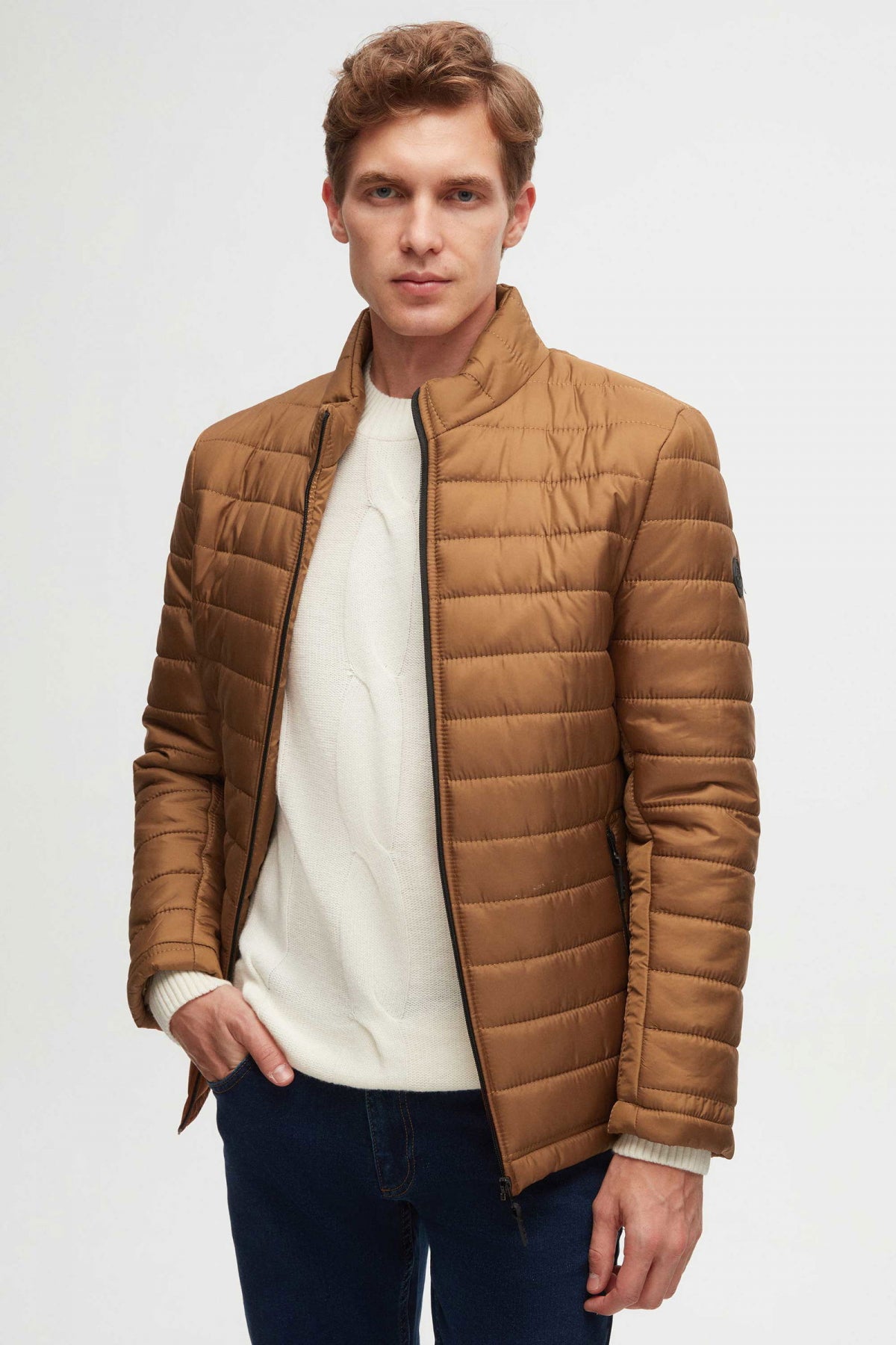 Ds Damat Slim Fit Windproof Fiber-Filled Puffer Jacket  - Cinnamon