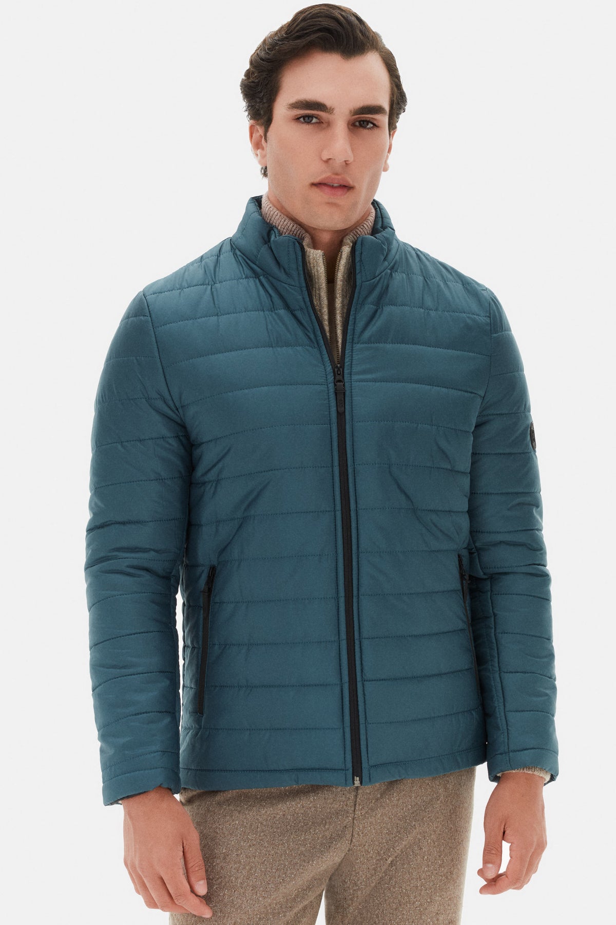 Ds Damat Slim Fit Windproof Fiber-Filled Puffer Jacket  - Green