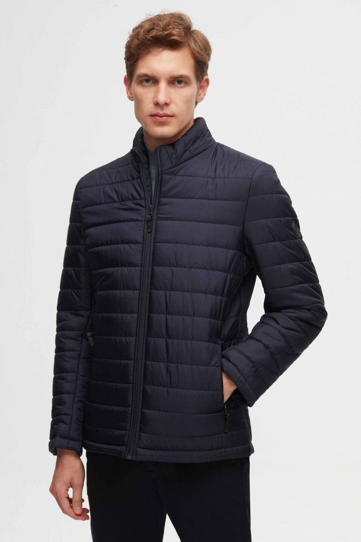 Ds Damat Slim Fit Windproof Fiber-Filled Puffer Jacket  - Navy Blue