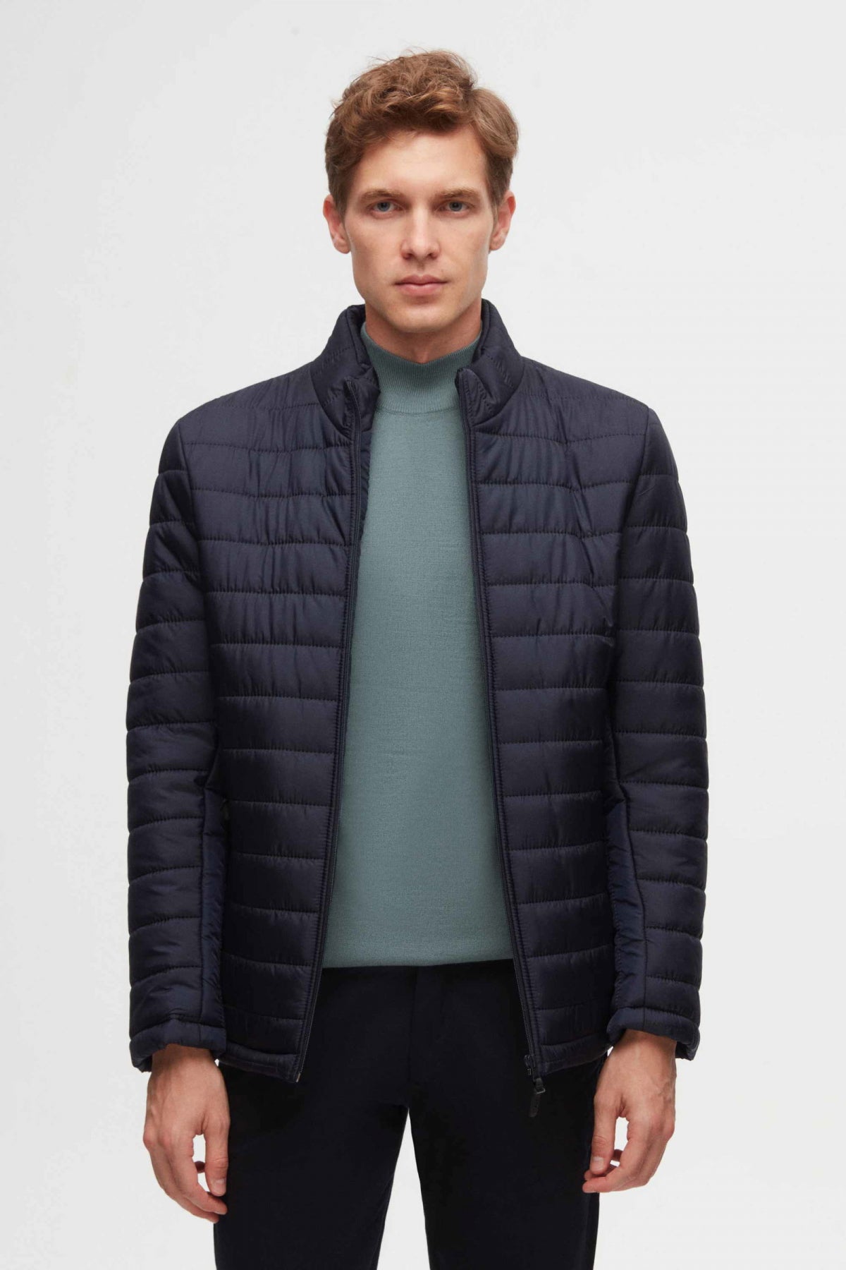 Ds Damat Slim Fit Windproof Fiber-Filled Puffer Jacket  - Navy Blue