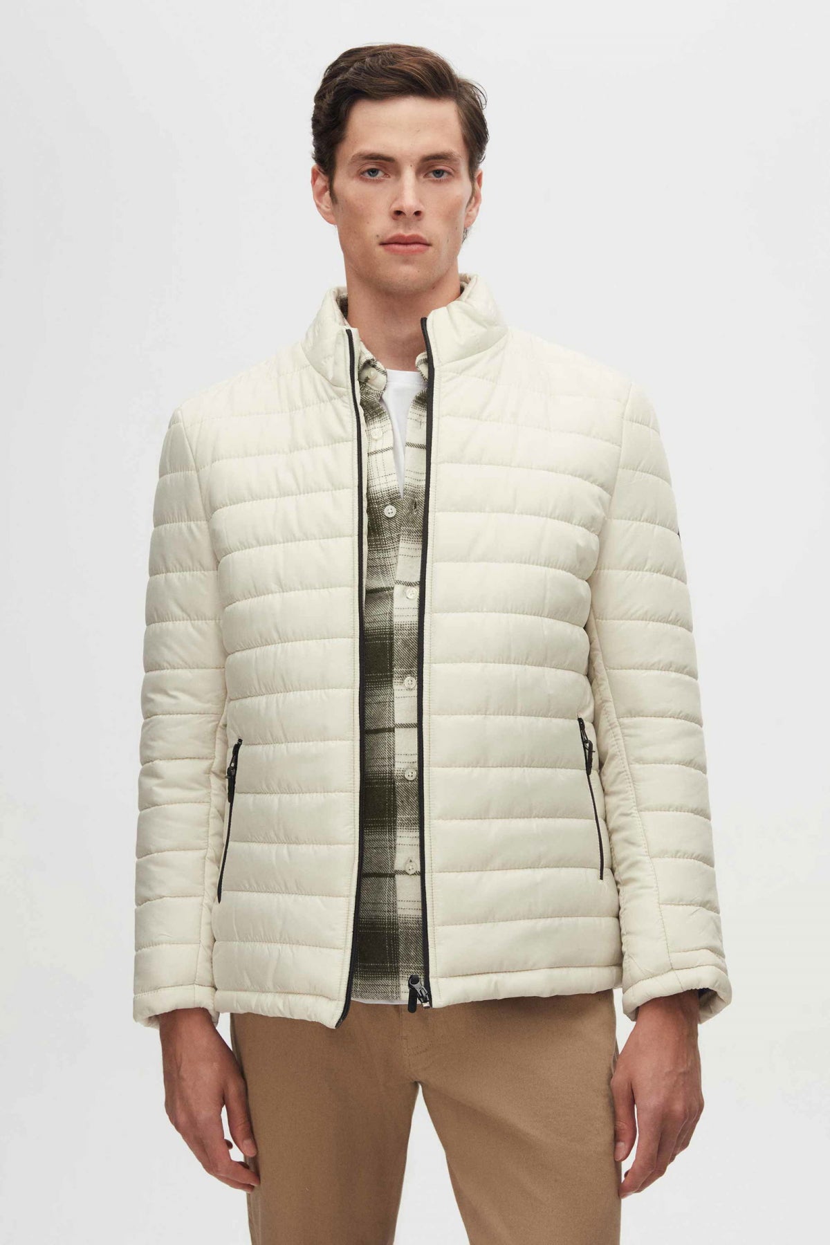 Ds Damat Slim Fit Windproof Fiber-Filled Puffer Jacket  - Stone