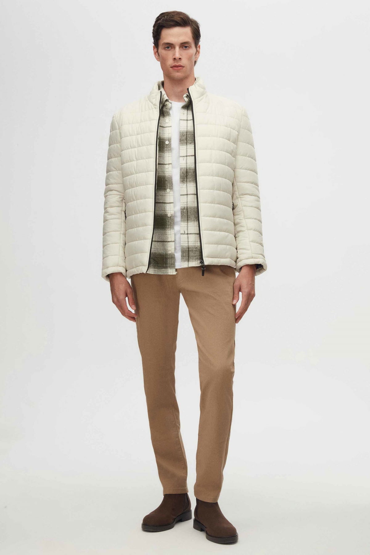 Ds Damat Slim Fit Windproof Fiber-Filled Puffer Jacket  - Stone