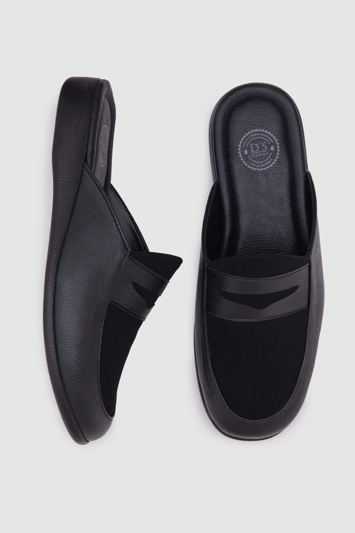 Ds Damat Suede Guest Dowry Groom Men's Slippers  - Black