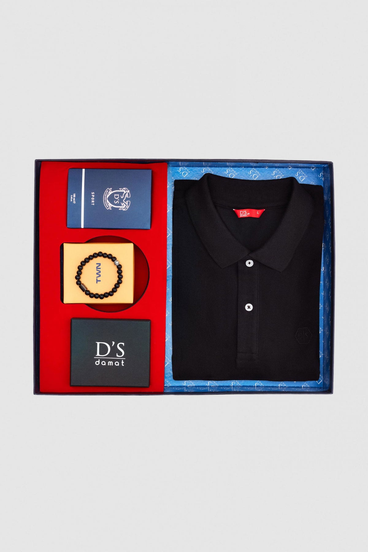 Ds Damat T-Shirt-Cardholder-Bracelet-Perfume Boxed Gift Set  - Black