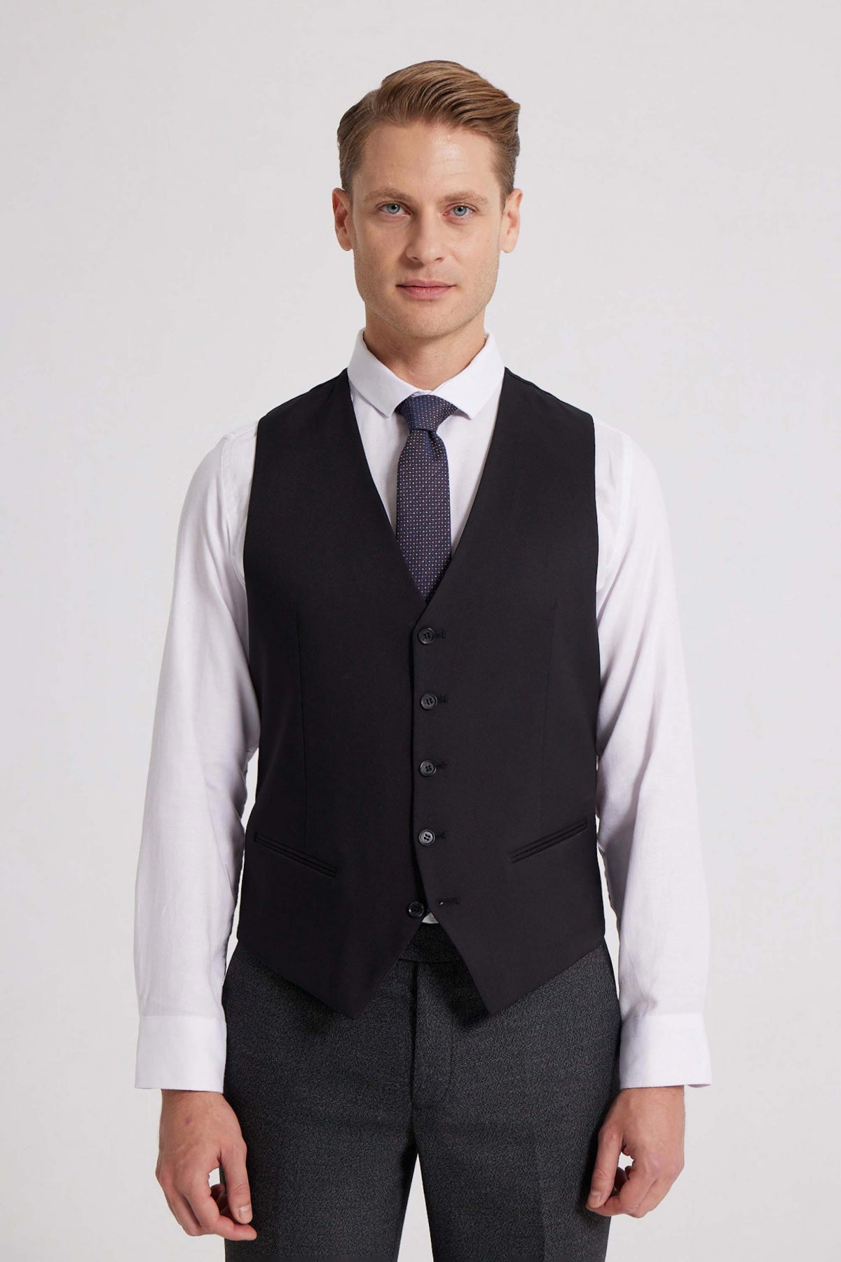 Ds Damat V-Neck Classic Men's Vest  - Black
