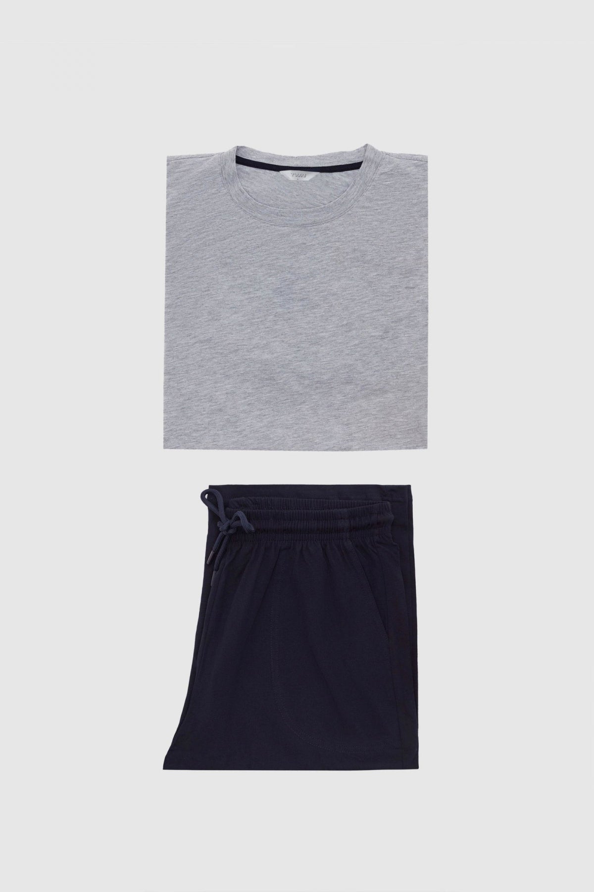 Twn 100% Cotton Short Sleeve 2-Pack Pajama Set  - Gray Melange
