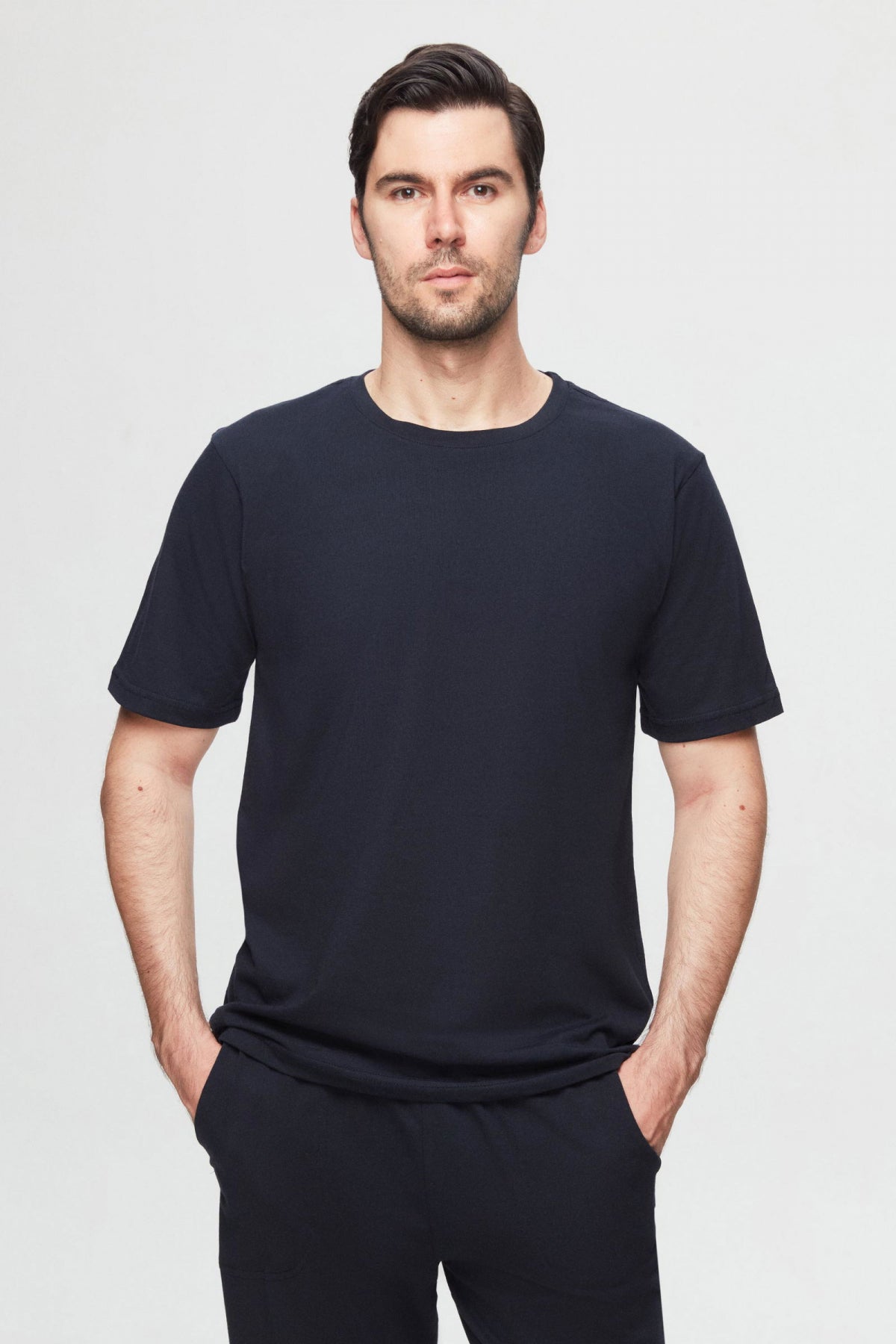 Twn 100% Cotton Short Sleeve 2-Pack Pajama Set  - Navy Blue