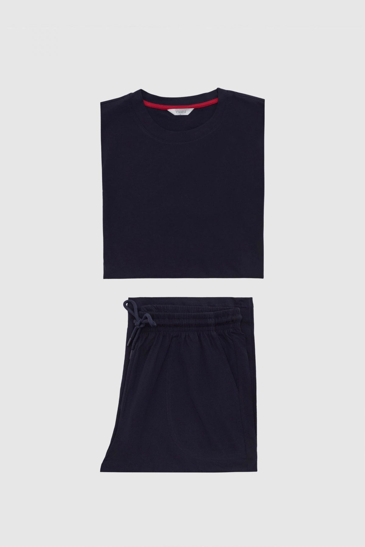 Twn 100% Cotton Short Sleeve 2-Pack Pajama Set  - Navy Blue