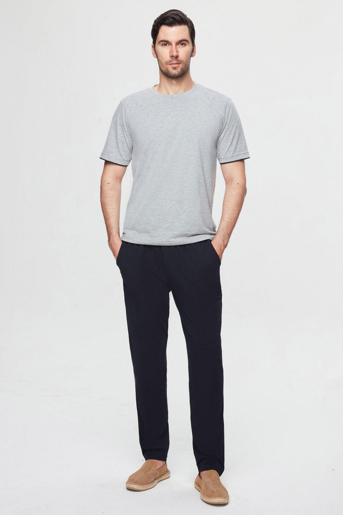 Twn 100% Cotton Short Sleeve 3-Pack Pajama Set  - Gray