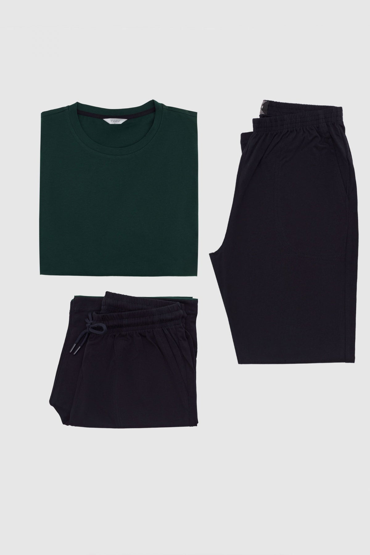 Twn 100% Cotton Short Sleeve 3-Pack Pajama Set  - Green