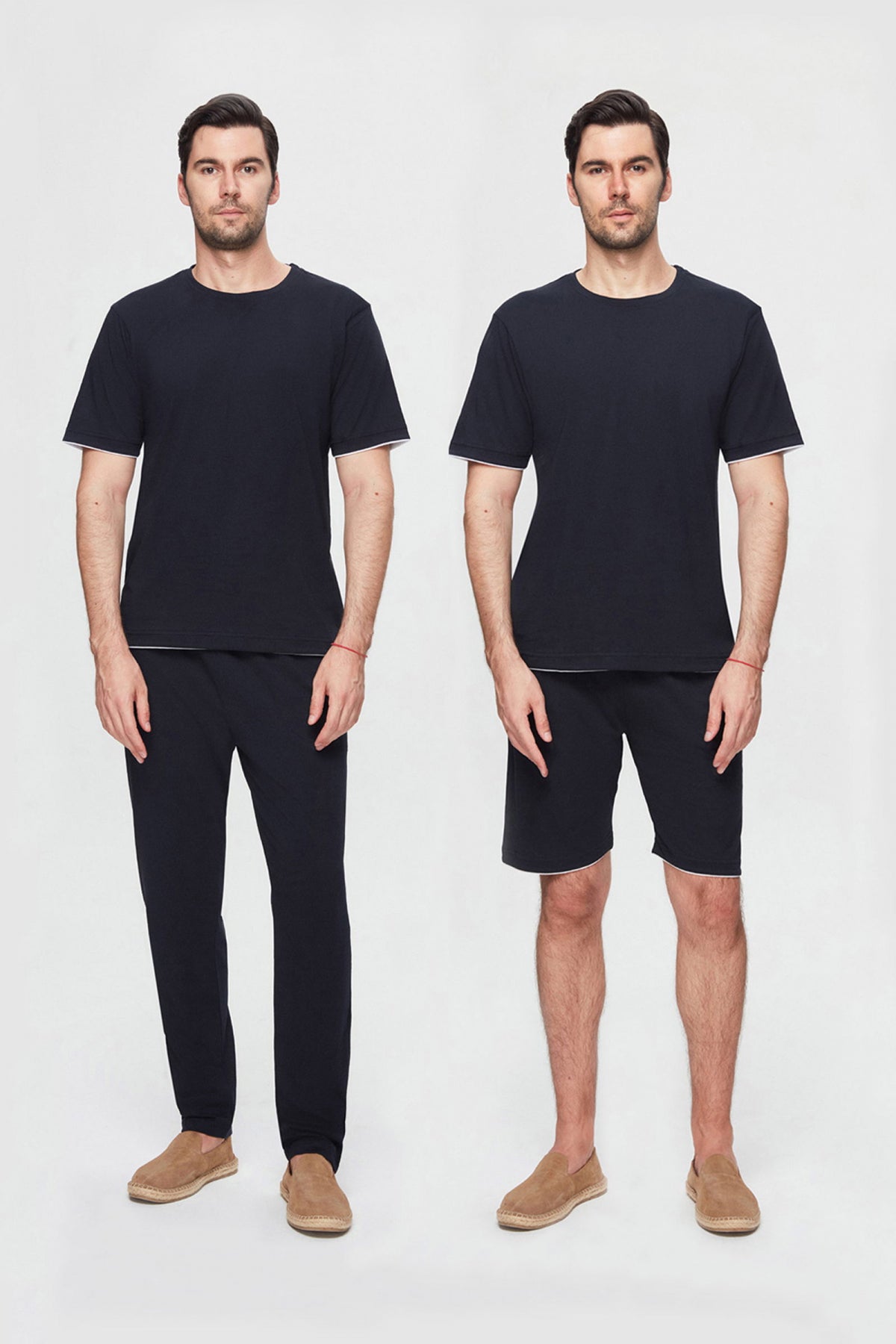 Twn 100% Cotton Short Sleeve 3-Pack Pajama Set  - Navy Blue