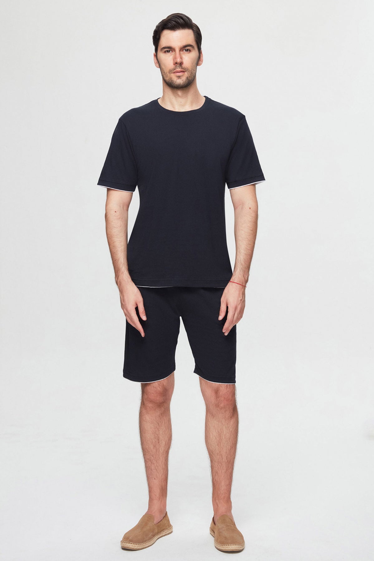 Twn 100% Cotton Short Sleeve 3-Pack Pajama Set  - Navy Blue