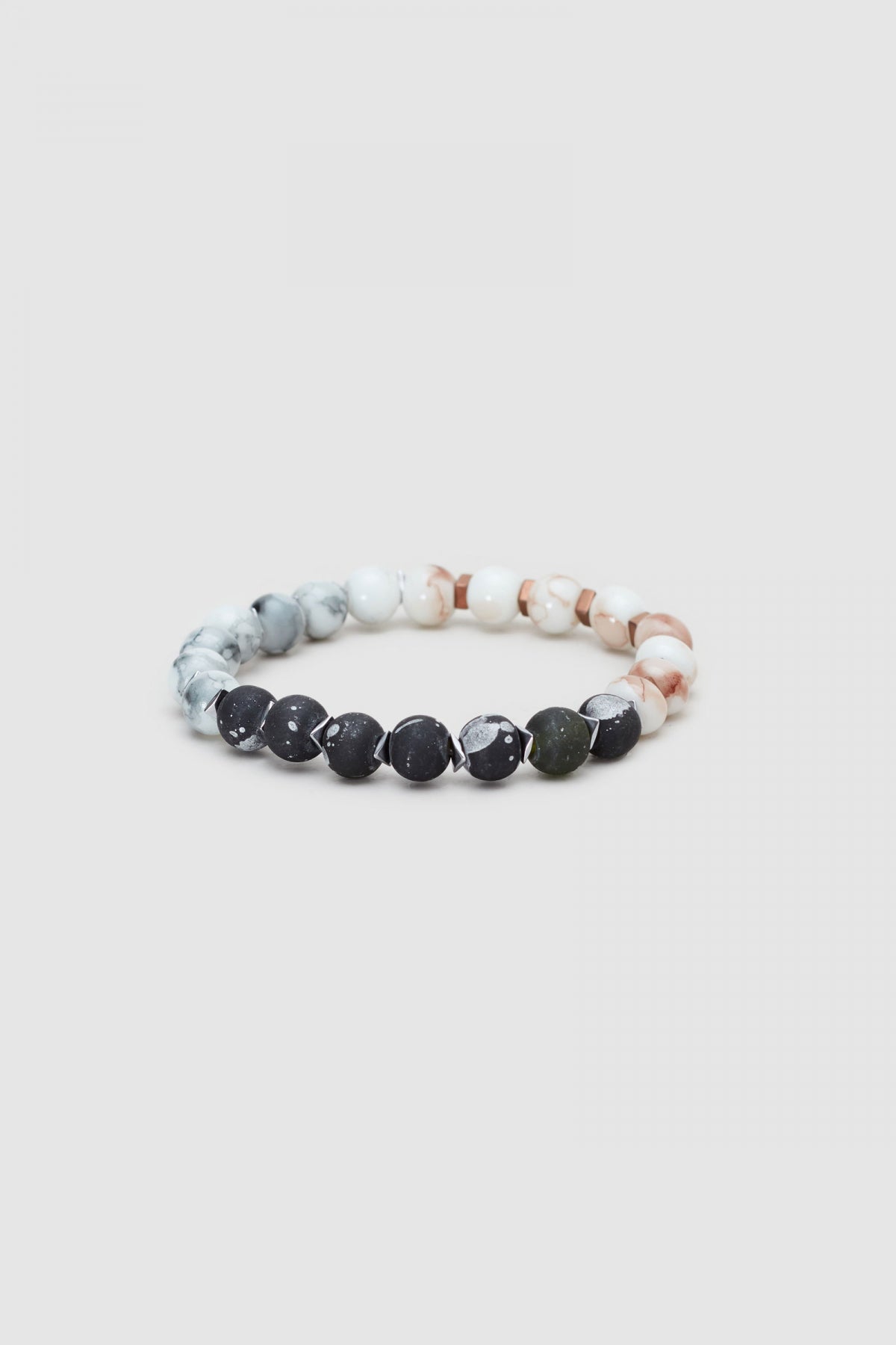 Twn Glossy Glass Men's Bracelet  - Matte Black Gray Taupe